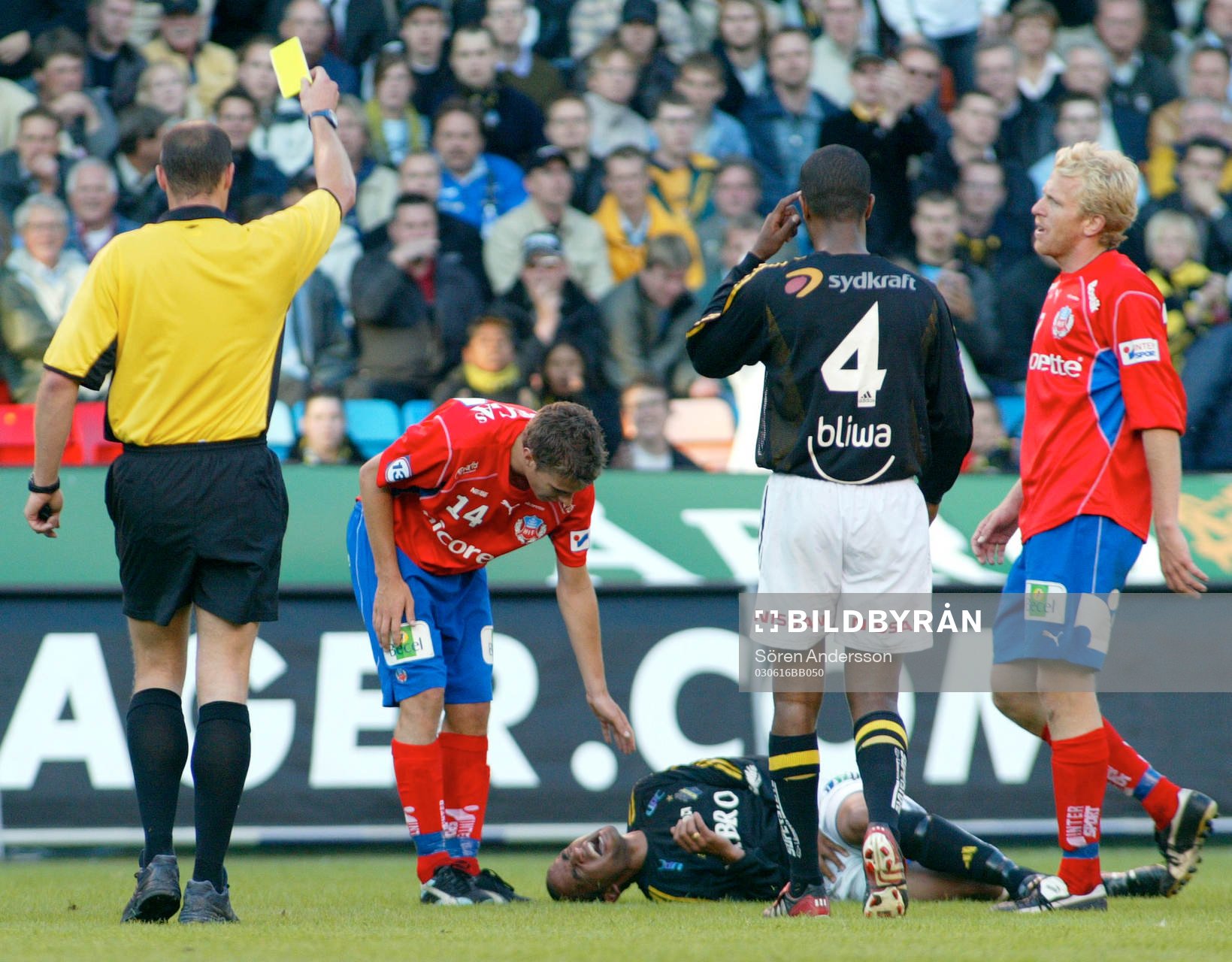 Varning, gult kort, Martin Hansson, domare