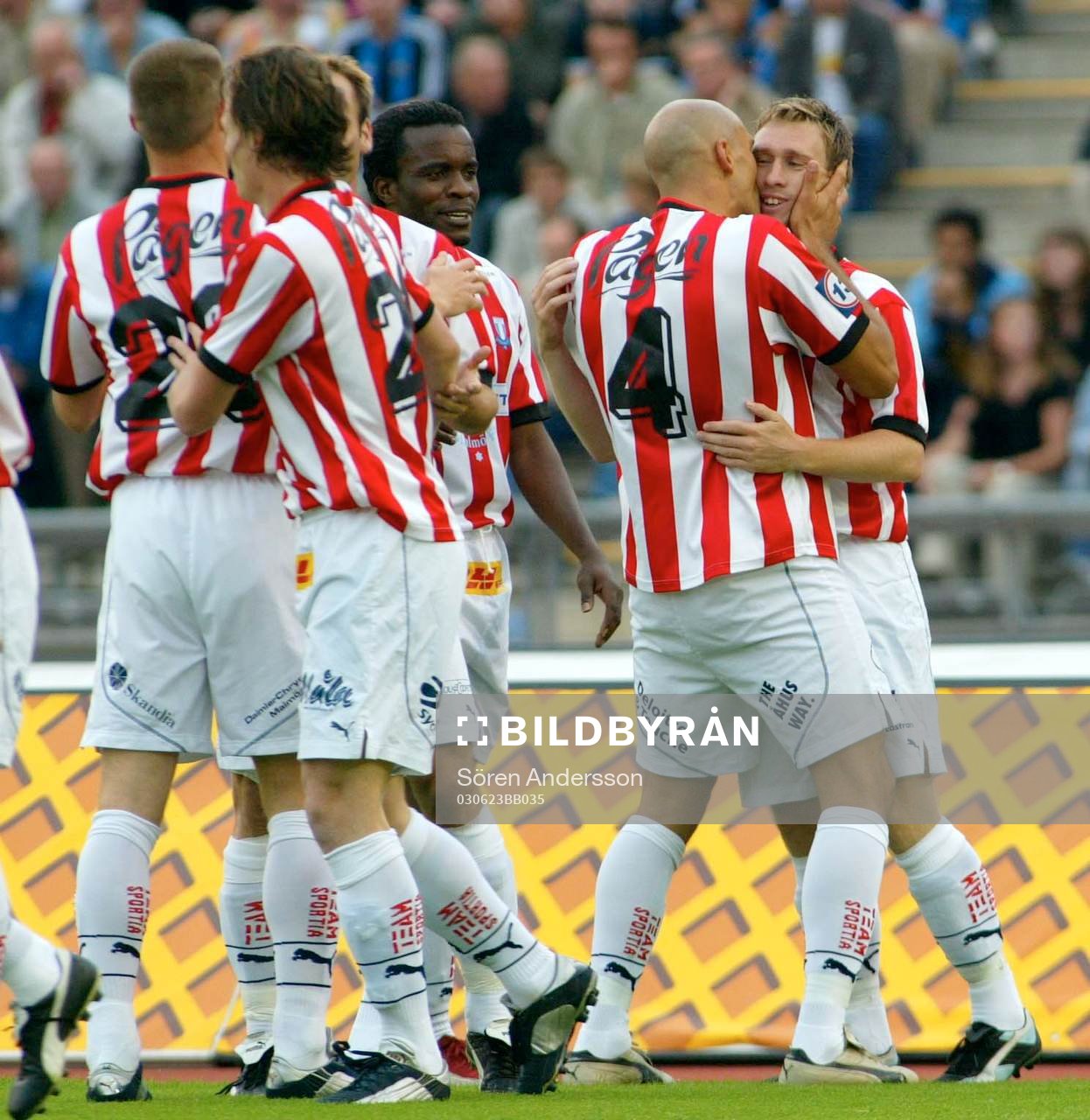 Jubel, Malmö FF, Peter Ijeh och Niklas Skoog