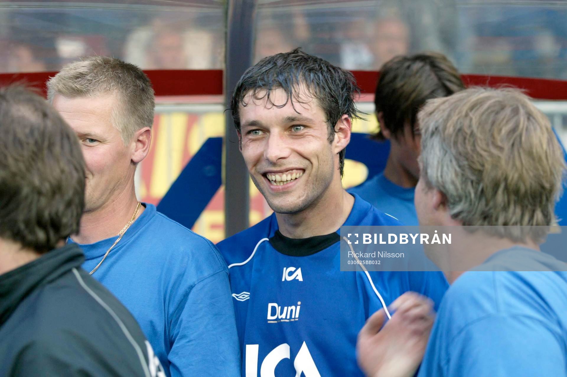 Igor Sypniewski, Halmstad, jubel. Två mål idag, ny ledare