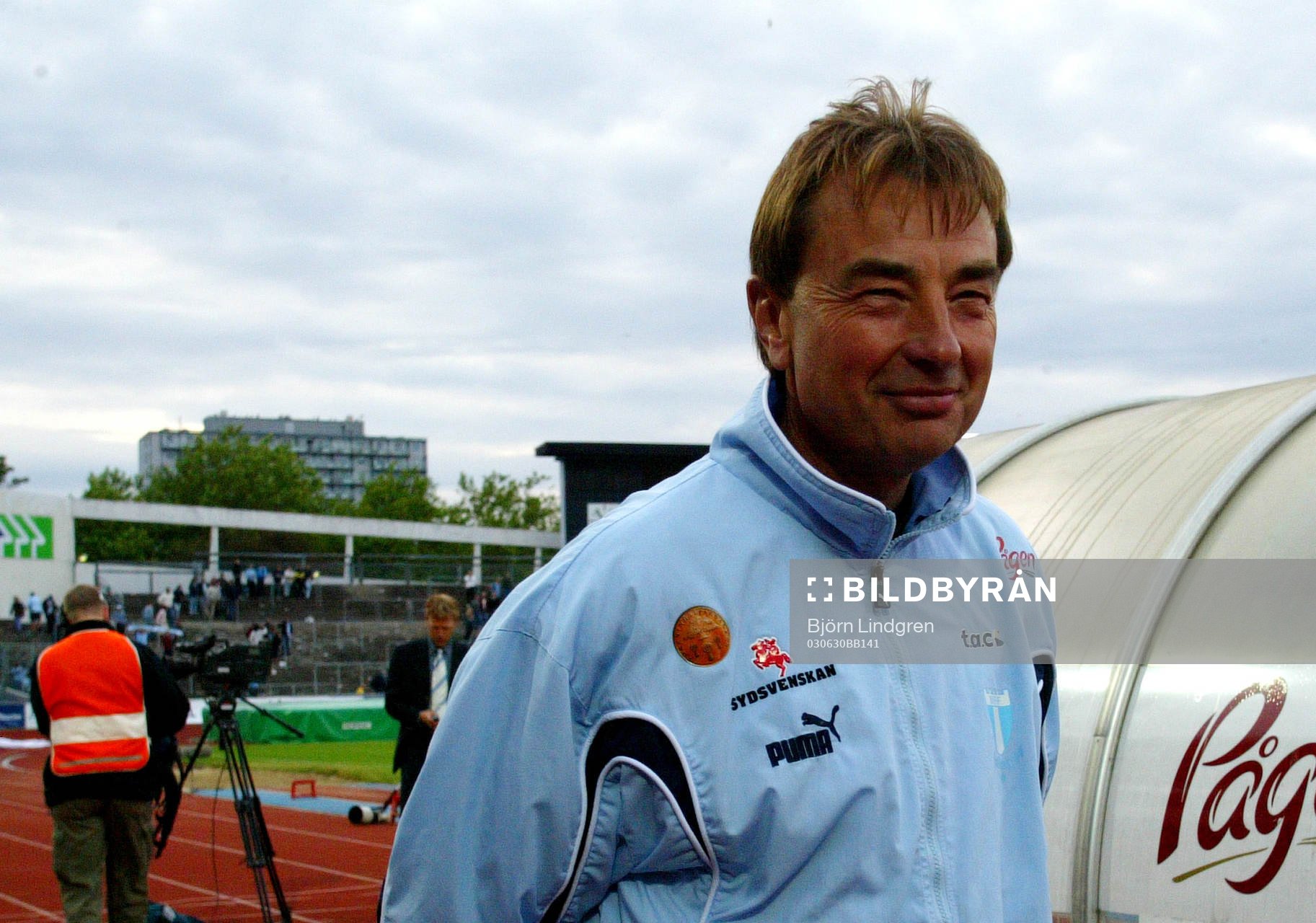 Tom Prahl, tränare Malmö visar ett segerleende