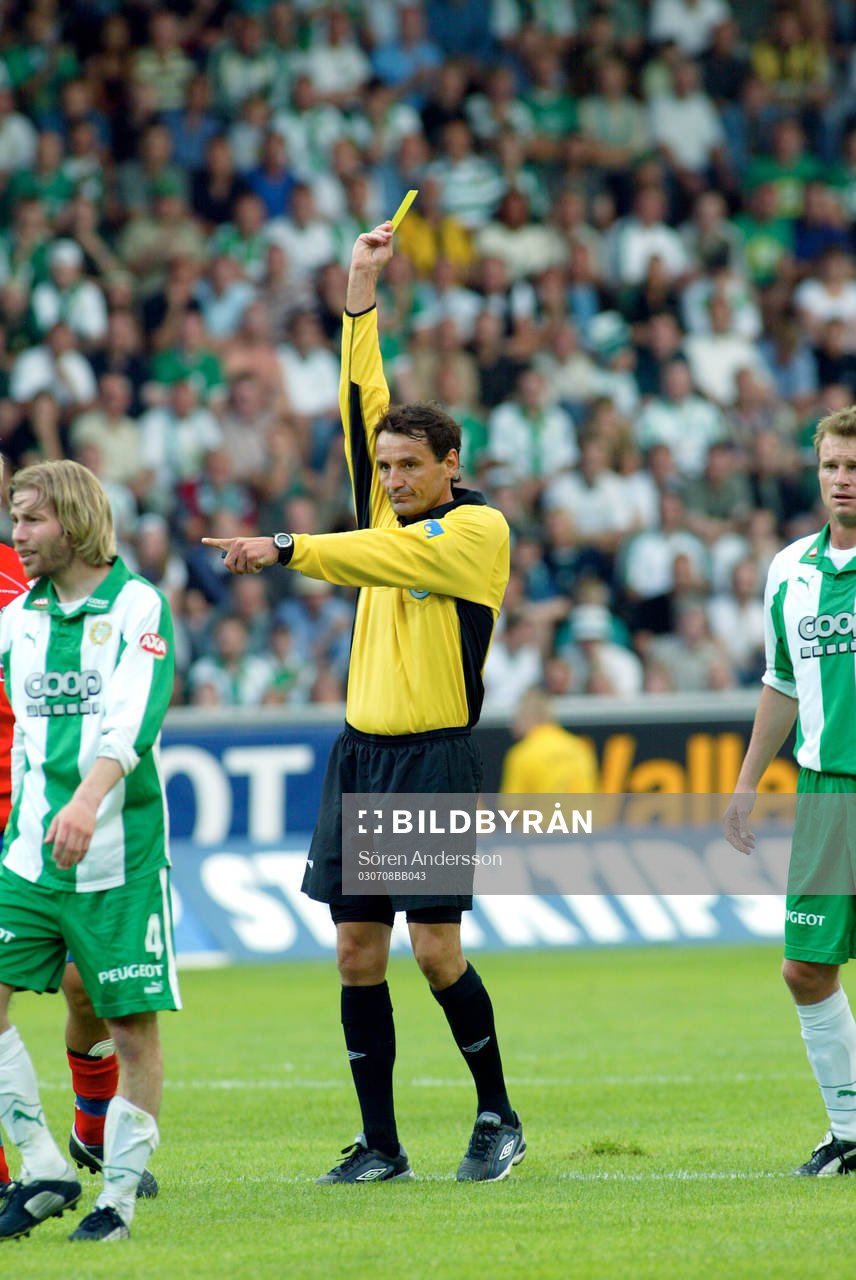 Miro Ukalovic, domare, gult kort, varning