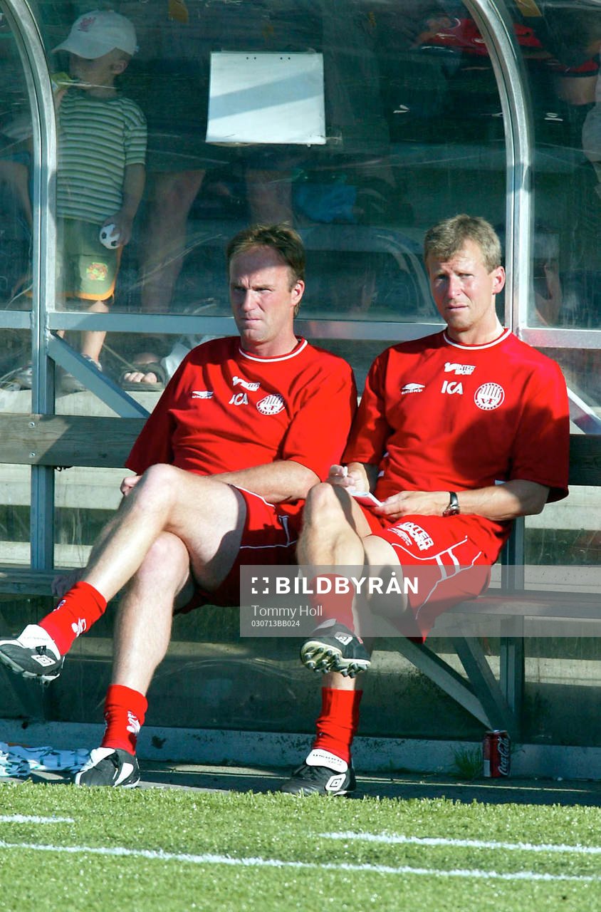 Västra Frölundas tränare Niclas Sjöstedt och Peter
