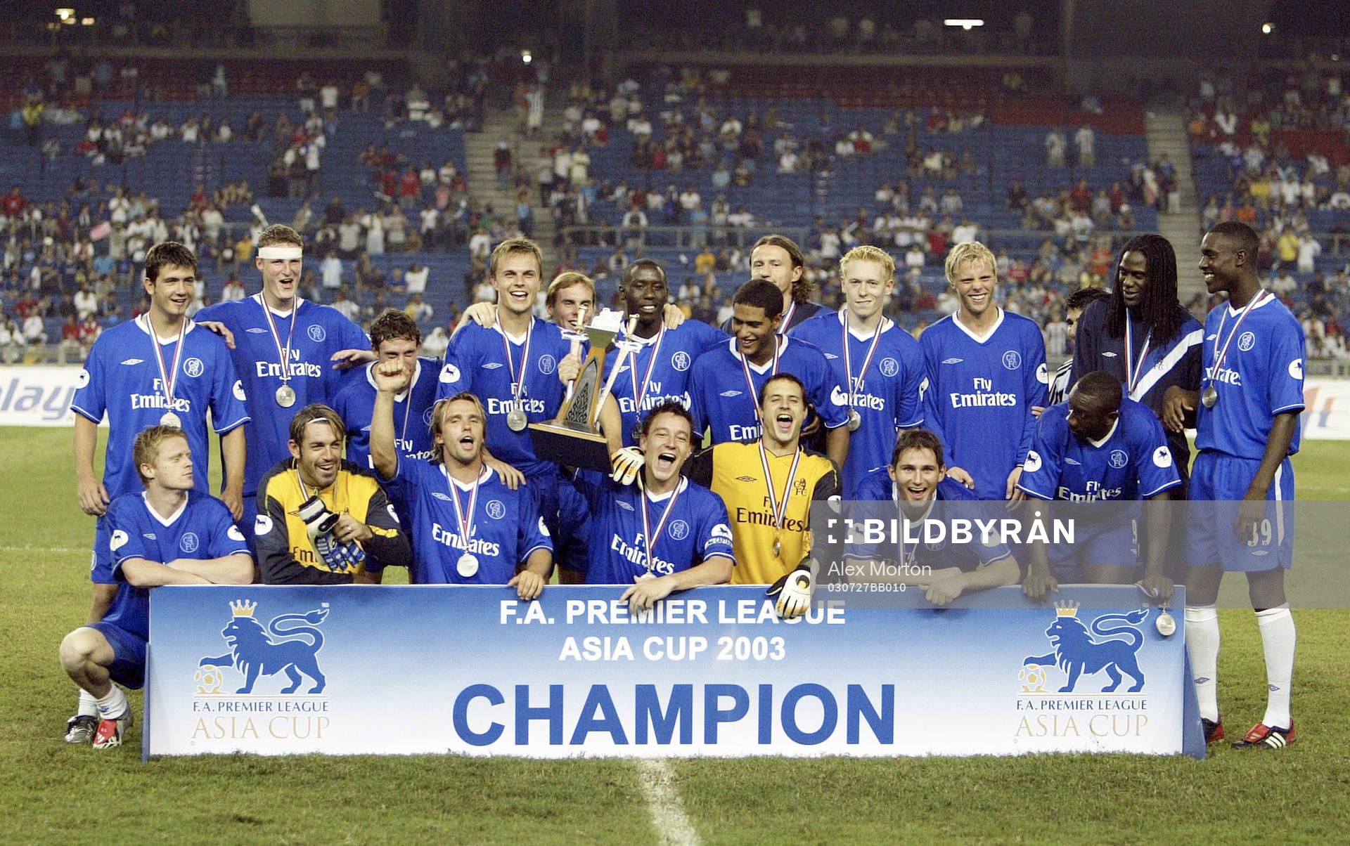  Chelsea jublar efter segern. Jubel, glädje.