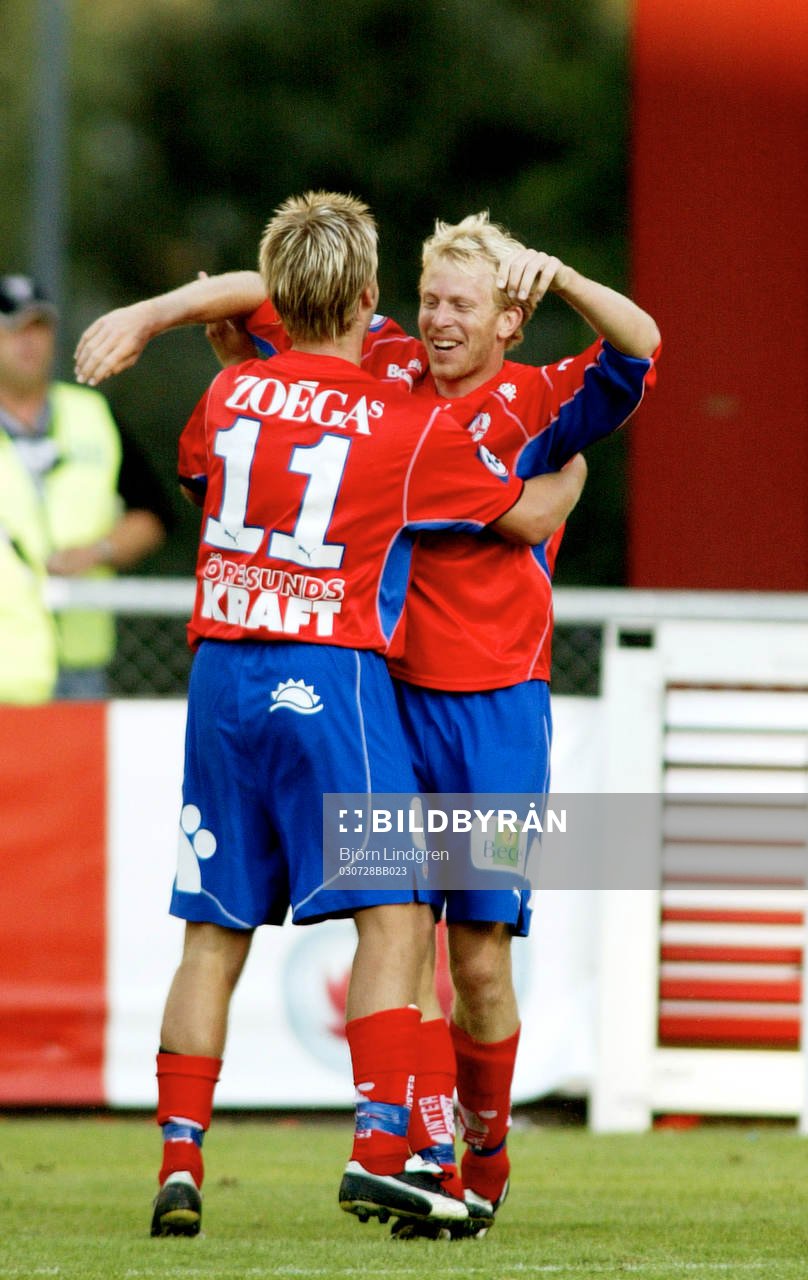Gustaf Andersson och Andreas Dahl, Helsingborg. Jubel,