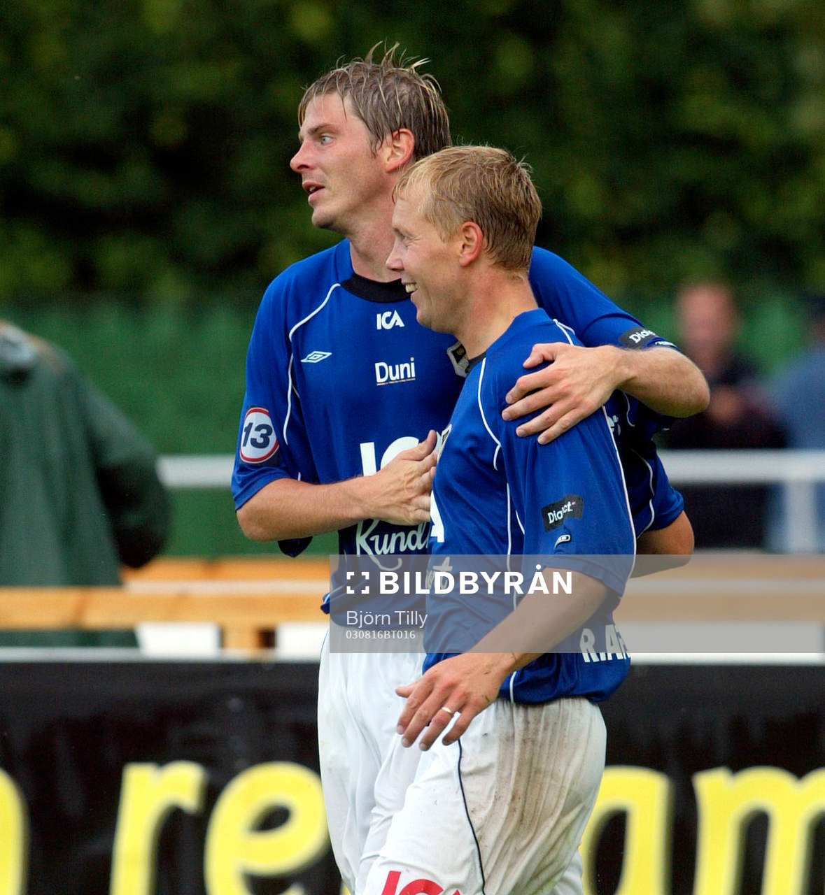  Halmstads två tvåmålskyttar Olle Kullinger och Robert Andersson.