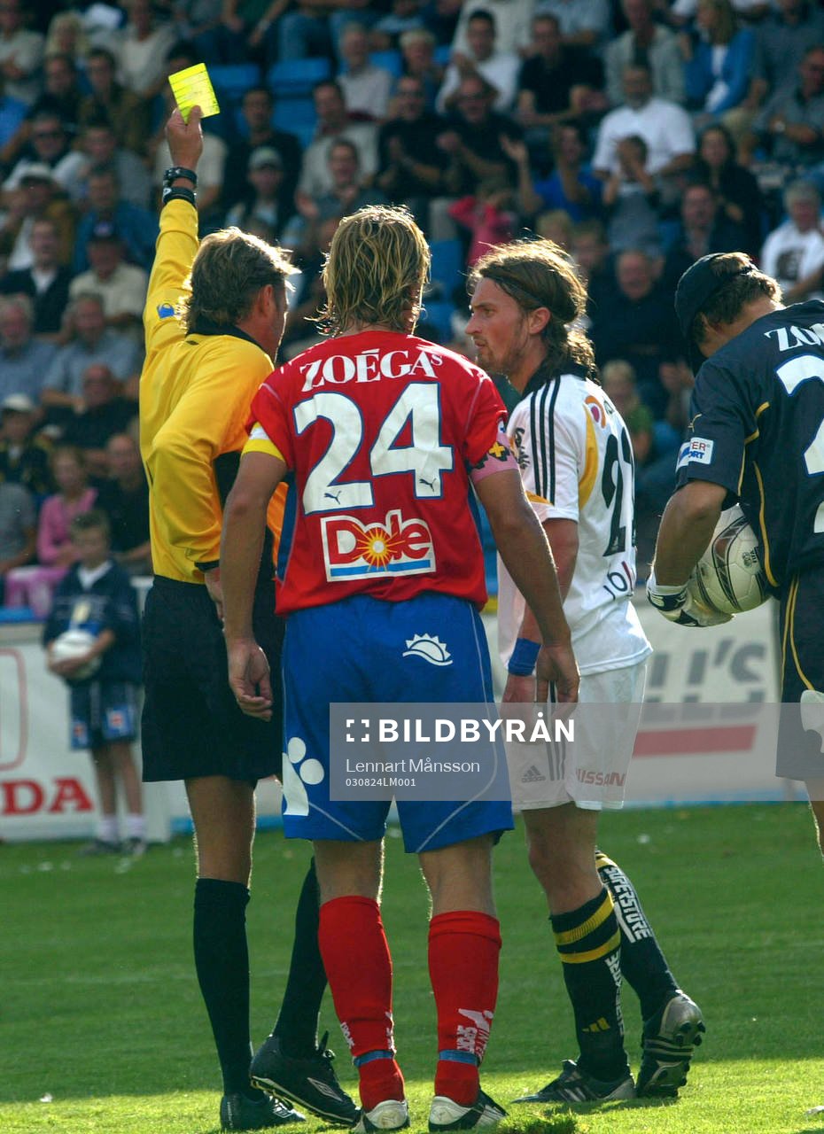 Mats Rubarth, AIK får sitt andra gula kort och utvisning