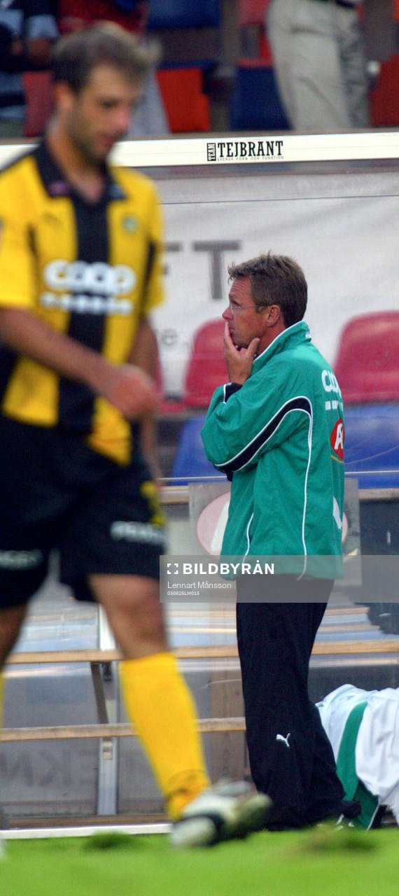 Anders Linderoth, tränare Hammarby stod länge och deppade