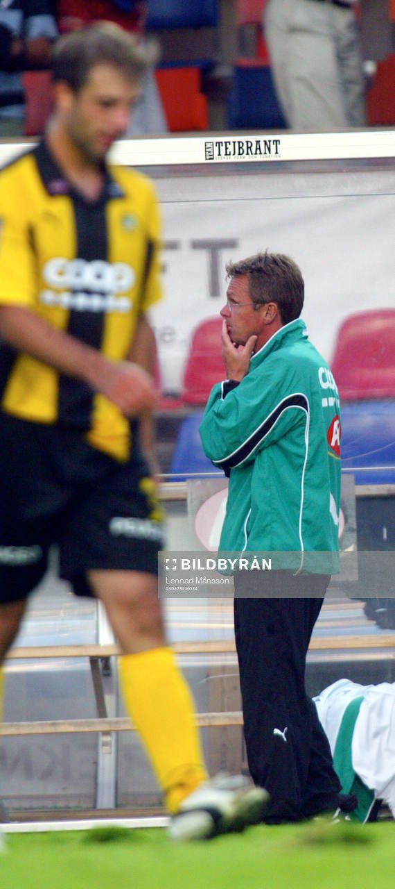 Anders Linderoth, tränare Hammarby stod länge och deppade