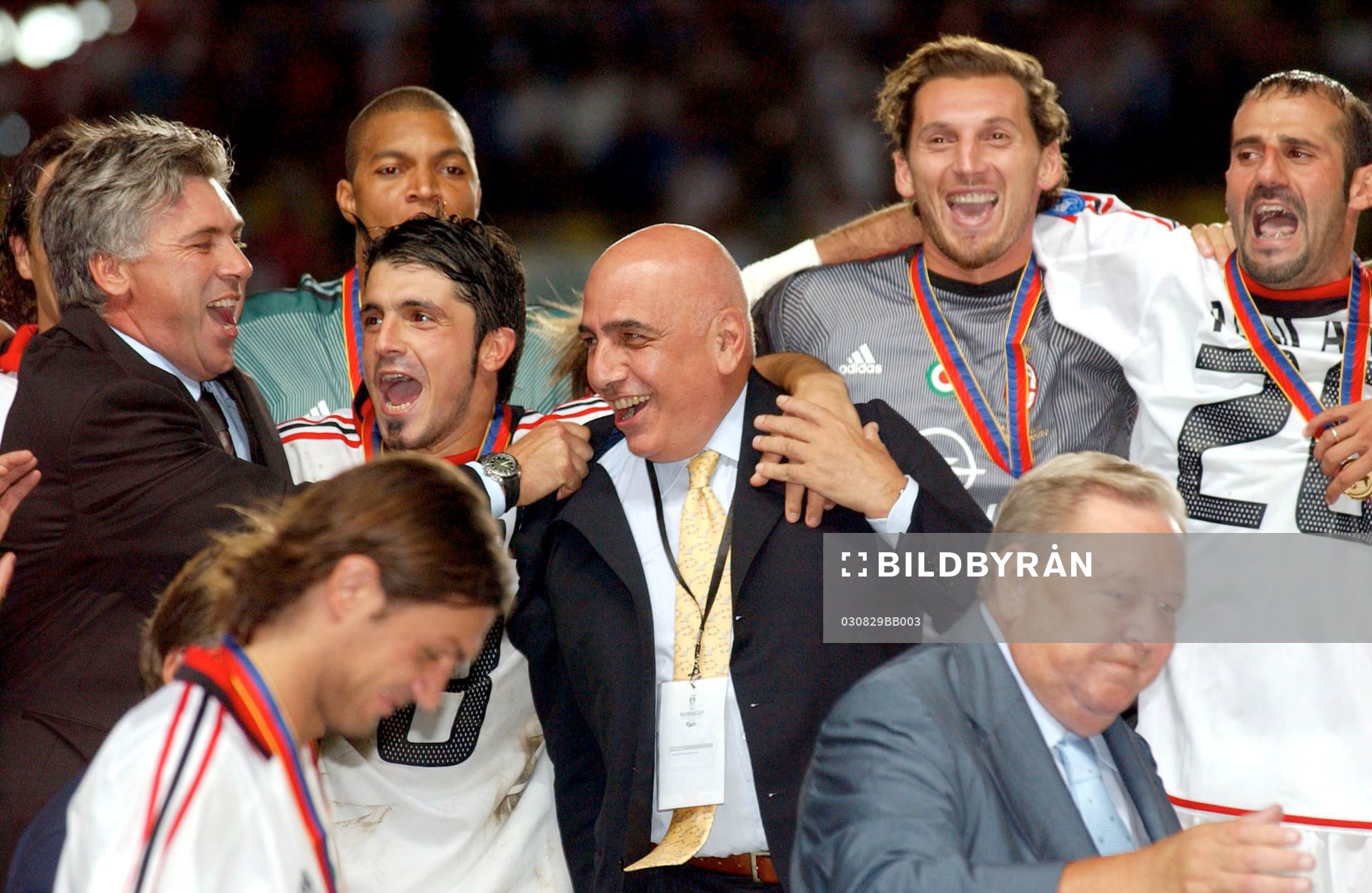 Fotboll, italiensk, Ancelotti, Gattuso och Galliani, Milan