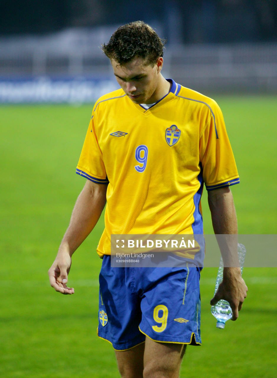 Fotboll, EM, kval,  Johan Elmander, Sverige, depp