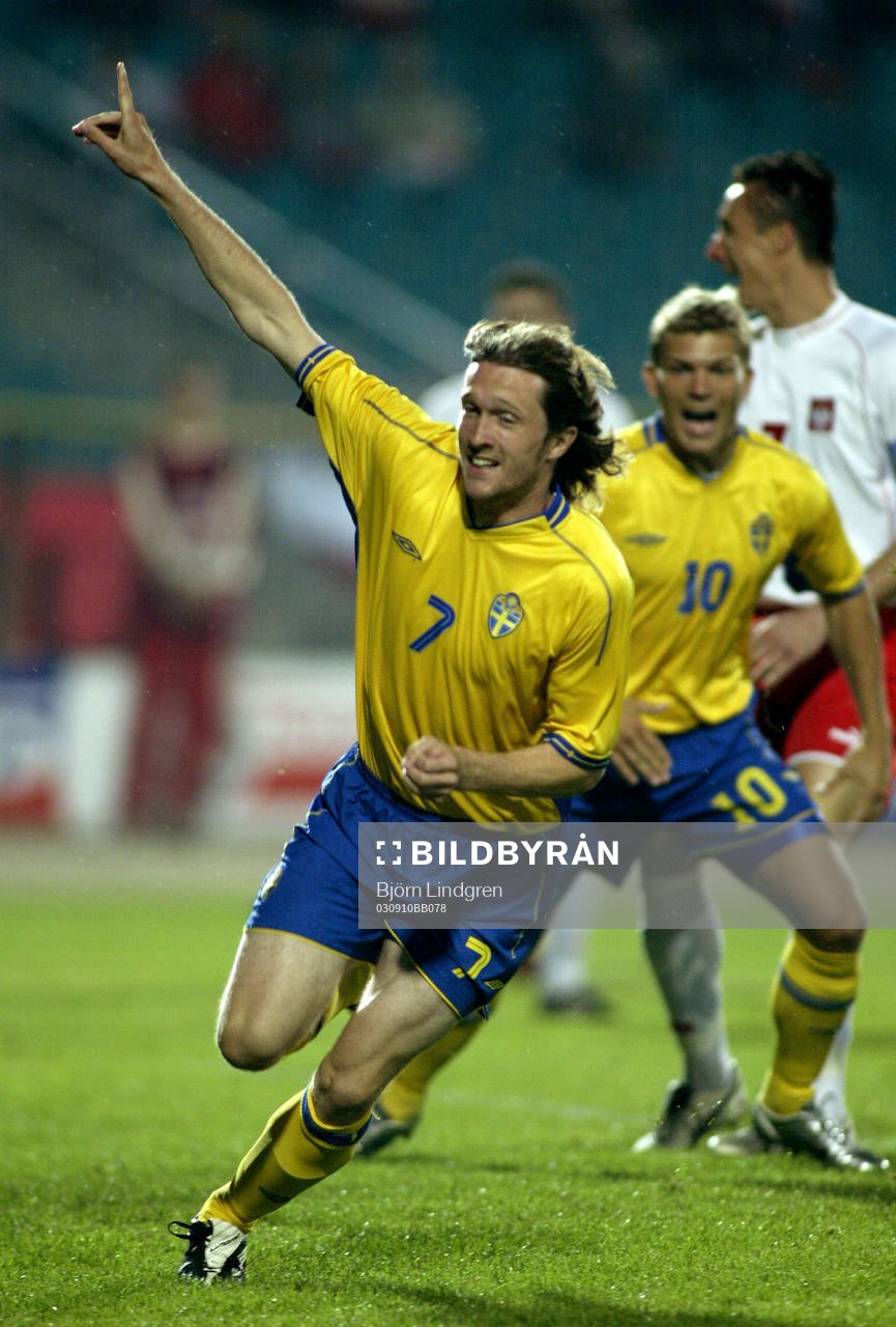 Mikael Nilsson, Sverige 0-1. Jubel