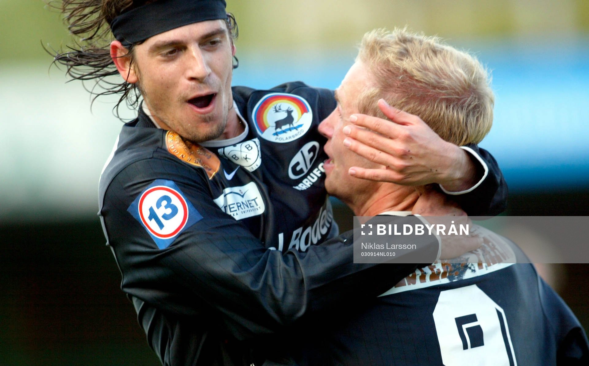  Luchi Gonzalez, Boden gratulerar Robert Lundgren efter 1-0 målet.