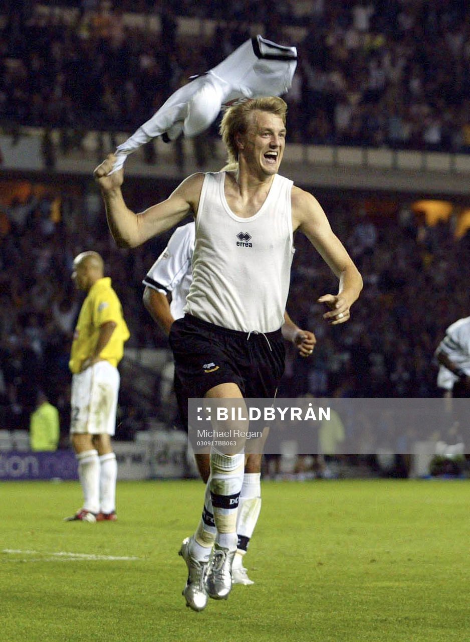  Mathias Svensson, Derby jubel efter det viktiga 2-1 målet.