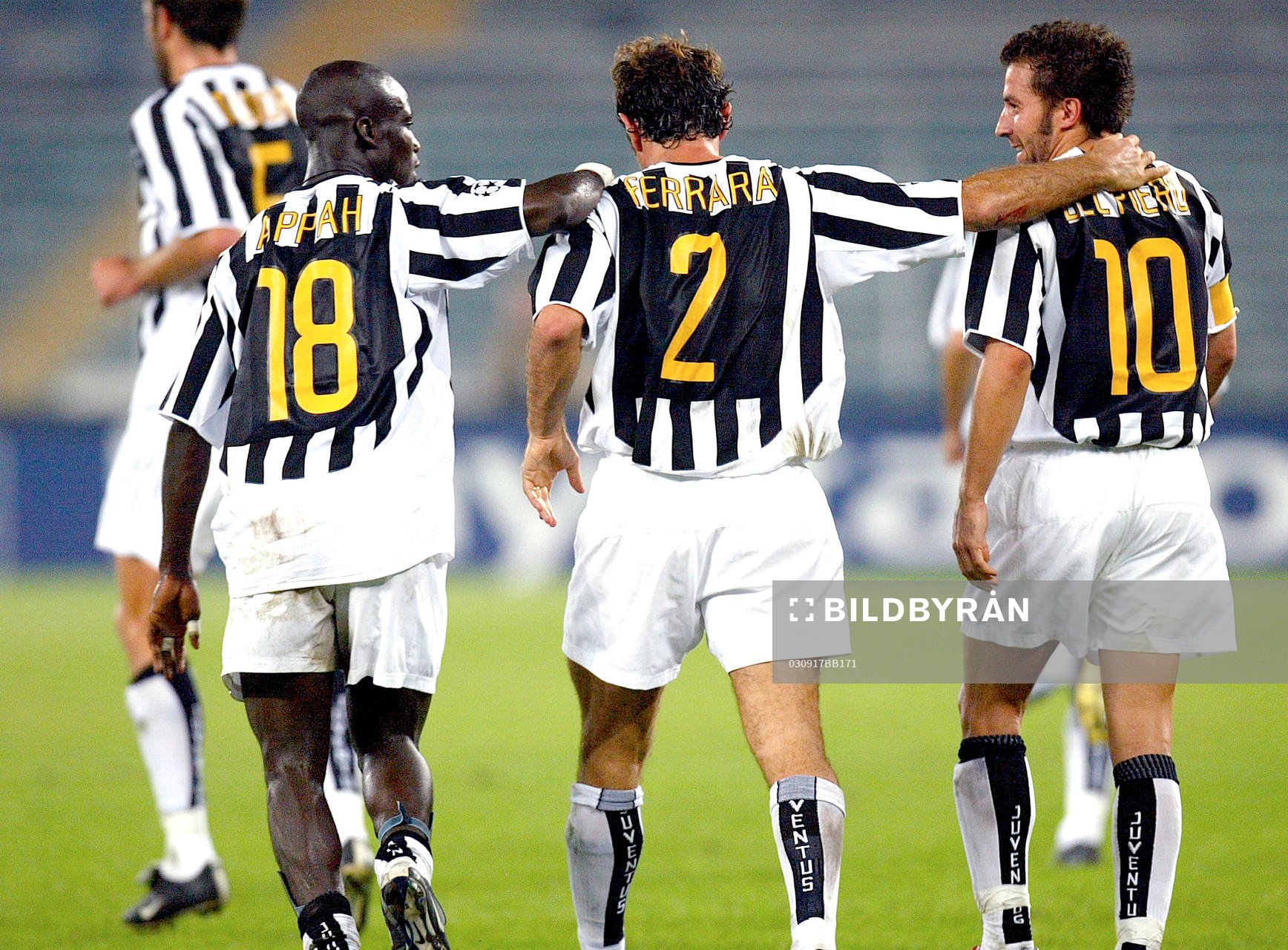 Appiah, Ferrara och Del Piero, Juventus