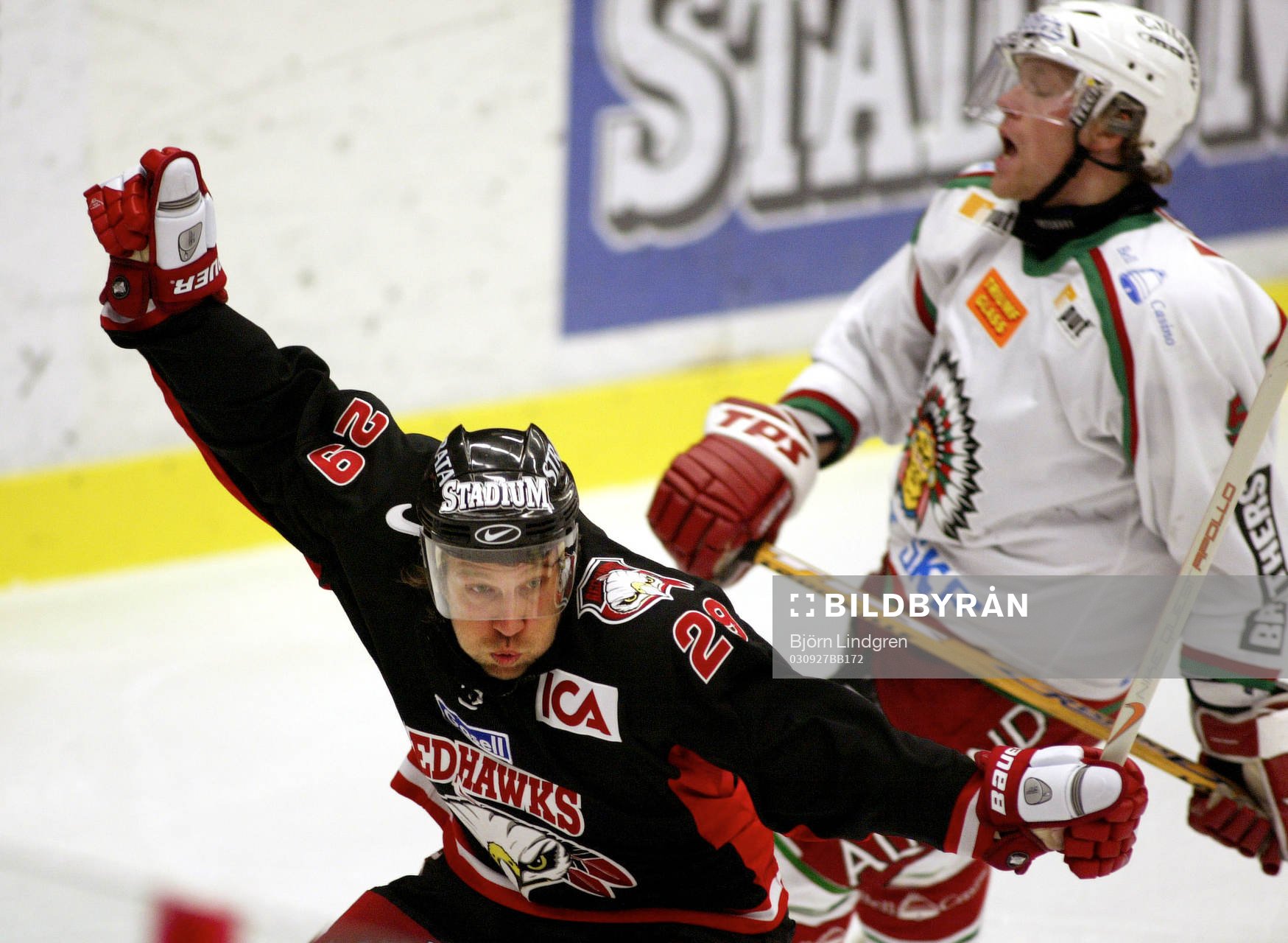 Kim Staahl, Malmö jubel och Jan-Axel Alavaara, Frölunda,