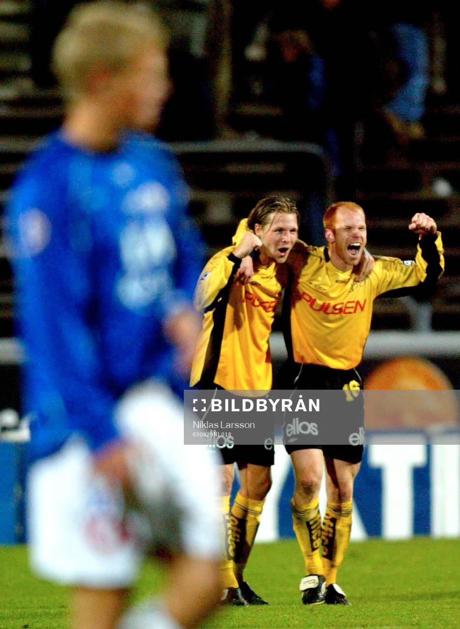 Jonas Lundén och Magnus Samuelsson, Elfsborg jubel efter matchen.