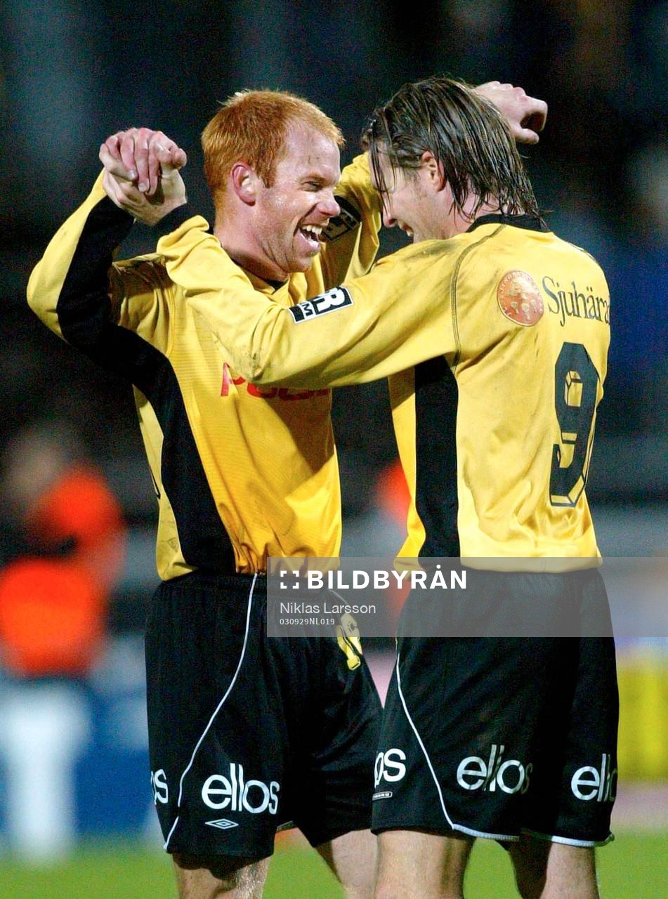 Magnus Samuelsson och Jonas Lundén, Elfsborg, jubel