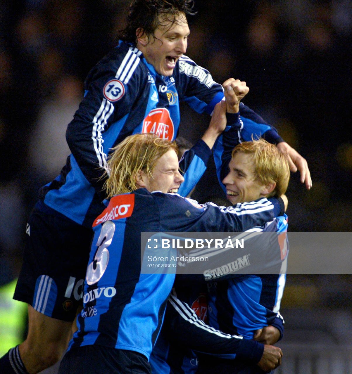  Stefan Bergtoft, Fredrik Stenman och Kim Källström, Djurgården, jubel