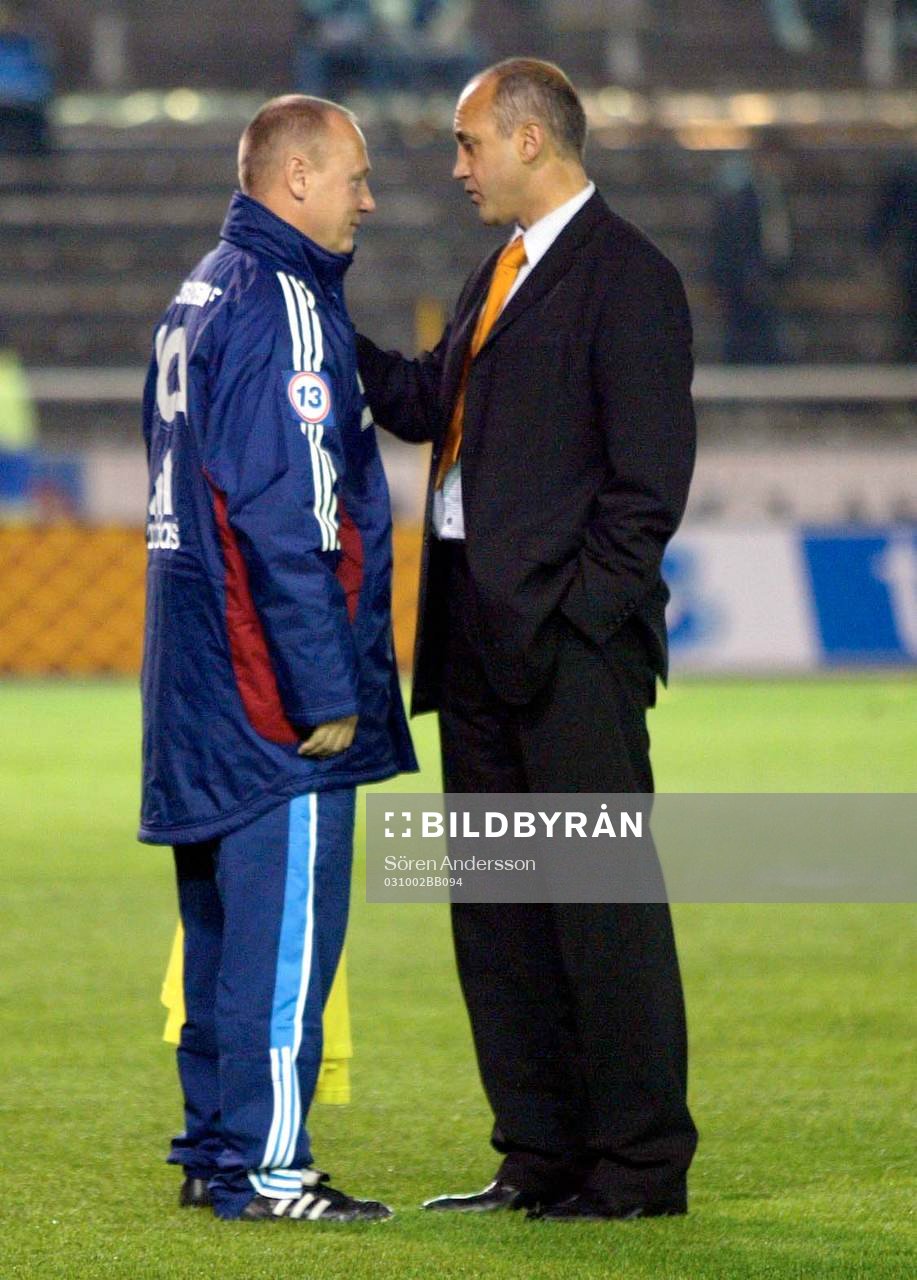 Sören Åkeby, tränare Djurgården och Richard Money,