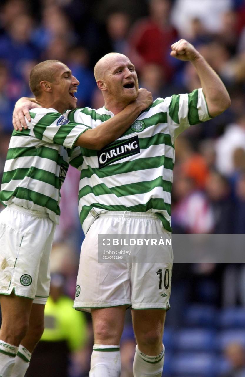 Henrik Larson och målskytten John Hartson, Celtic jubel