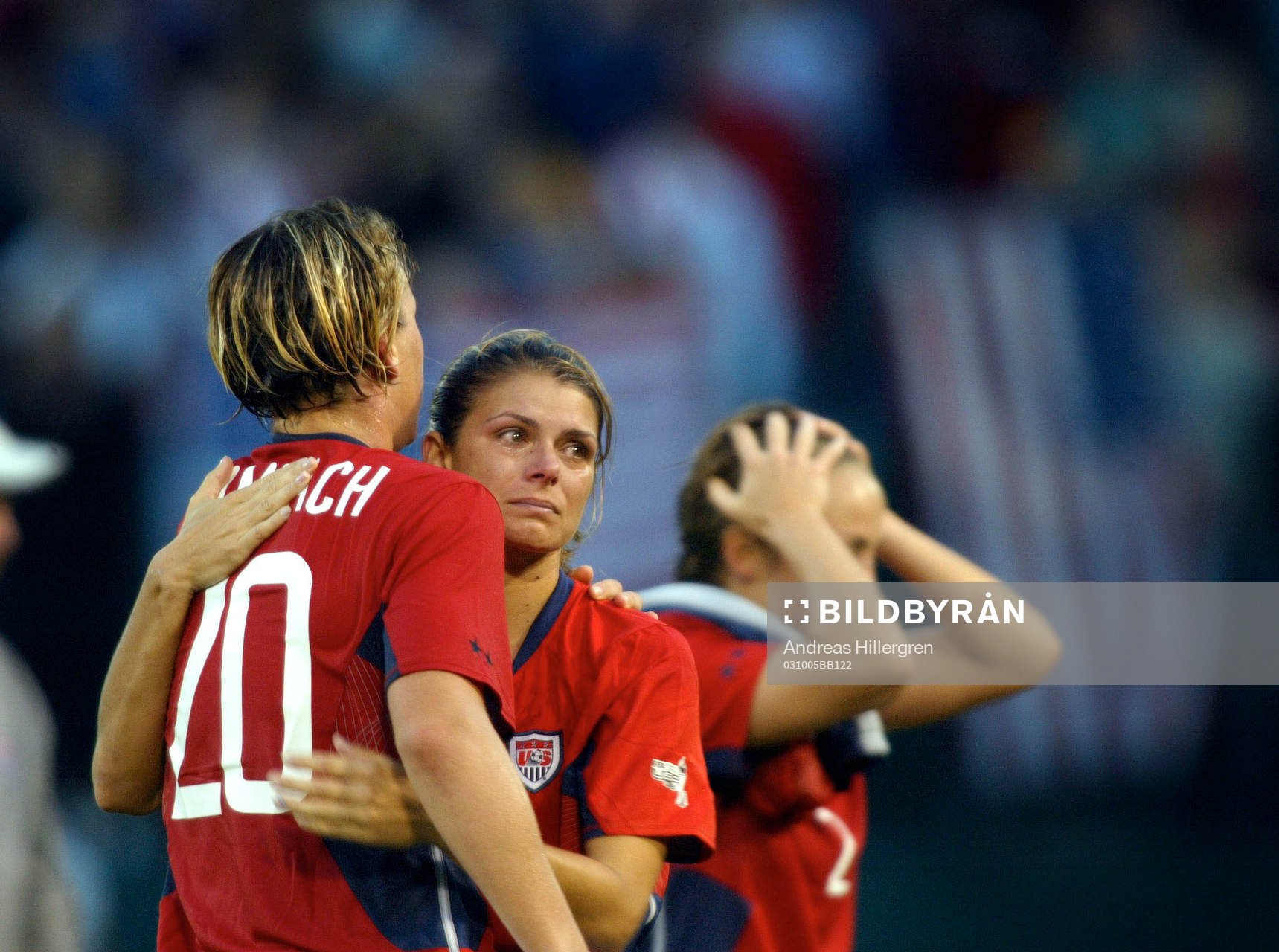 Mia Hamm och Abby Wambach, depp
