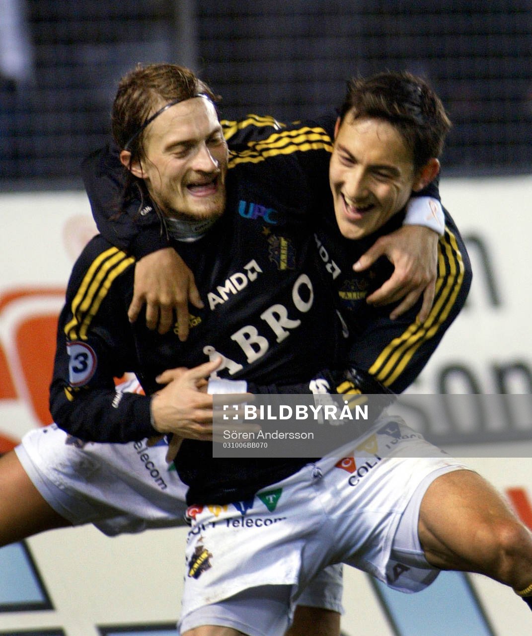 Mats Rubarth och Stefan Ishizaki, AIK, jubel