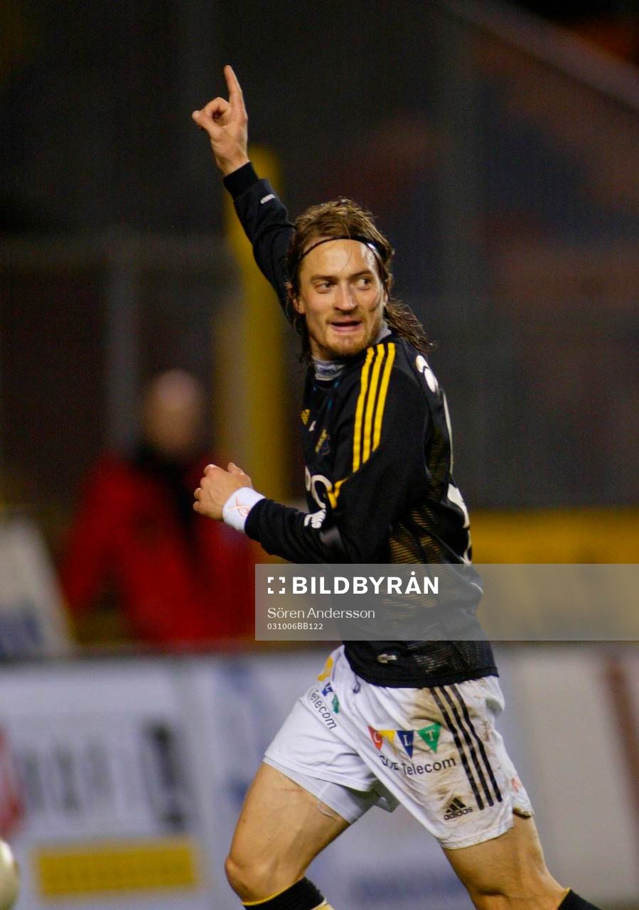 Tremålsskytten Mats Rubarth, AIK, jubel