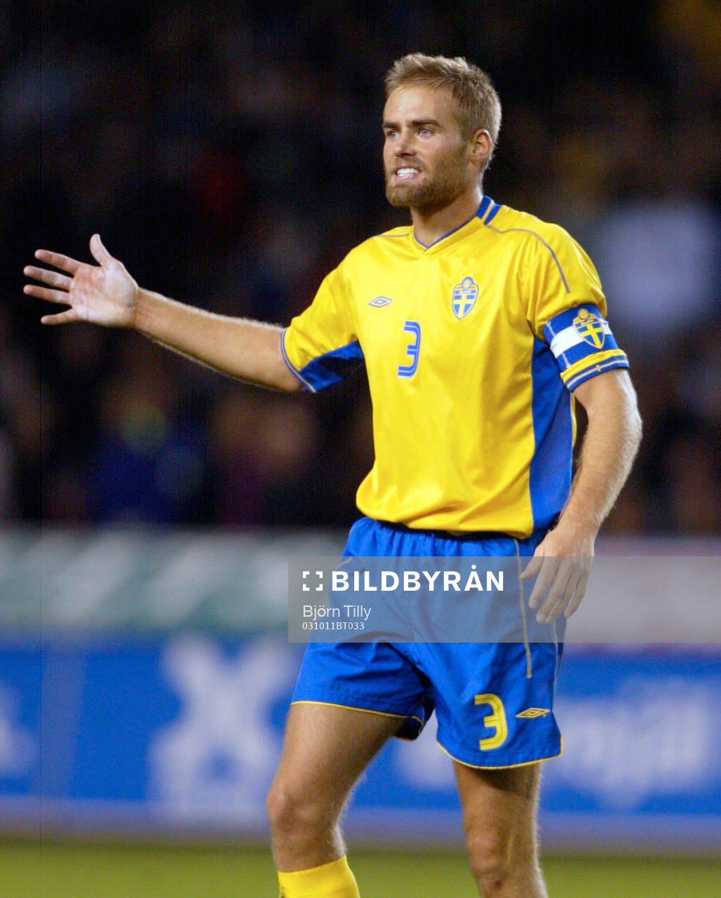 Fotboll, EM-Kval, Sverige - Lettland: Olof Mellberg, Sverige