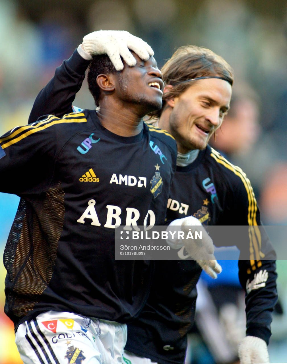 Kwame Quansah och Mats Rubarth, AIK, jubel