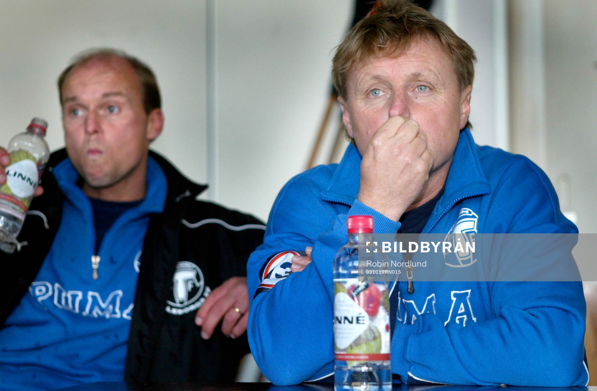 Ulf Larsson, tränare och Anders Grimberg, tränare,  depp