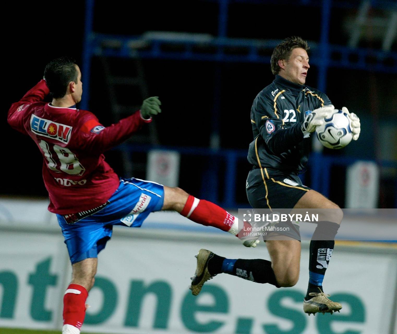 Dani Hamzo oroar Conny Rosell, målvakt, Helsingborg