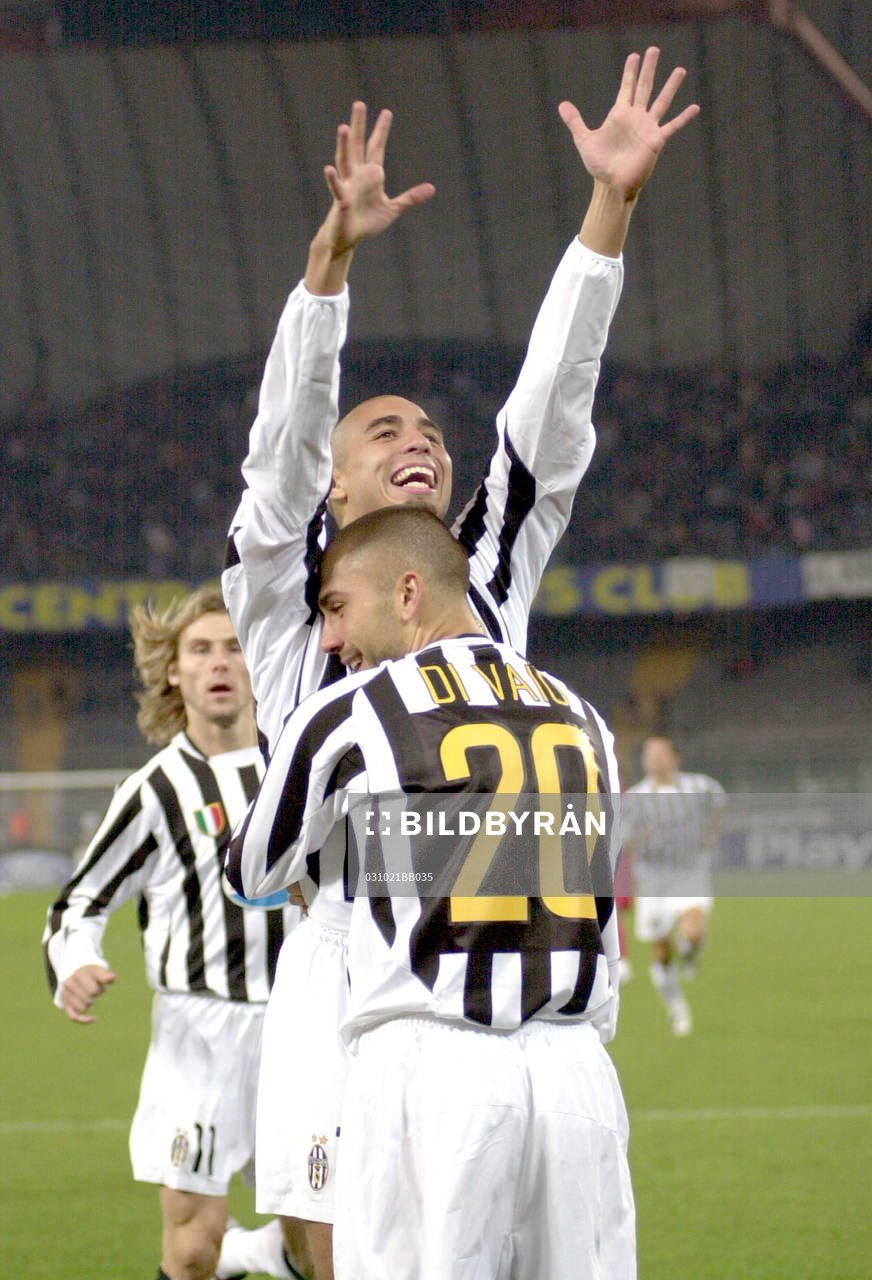 Trezeguet och Di Vaio,  Juventus, jubel