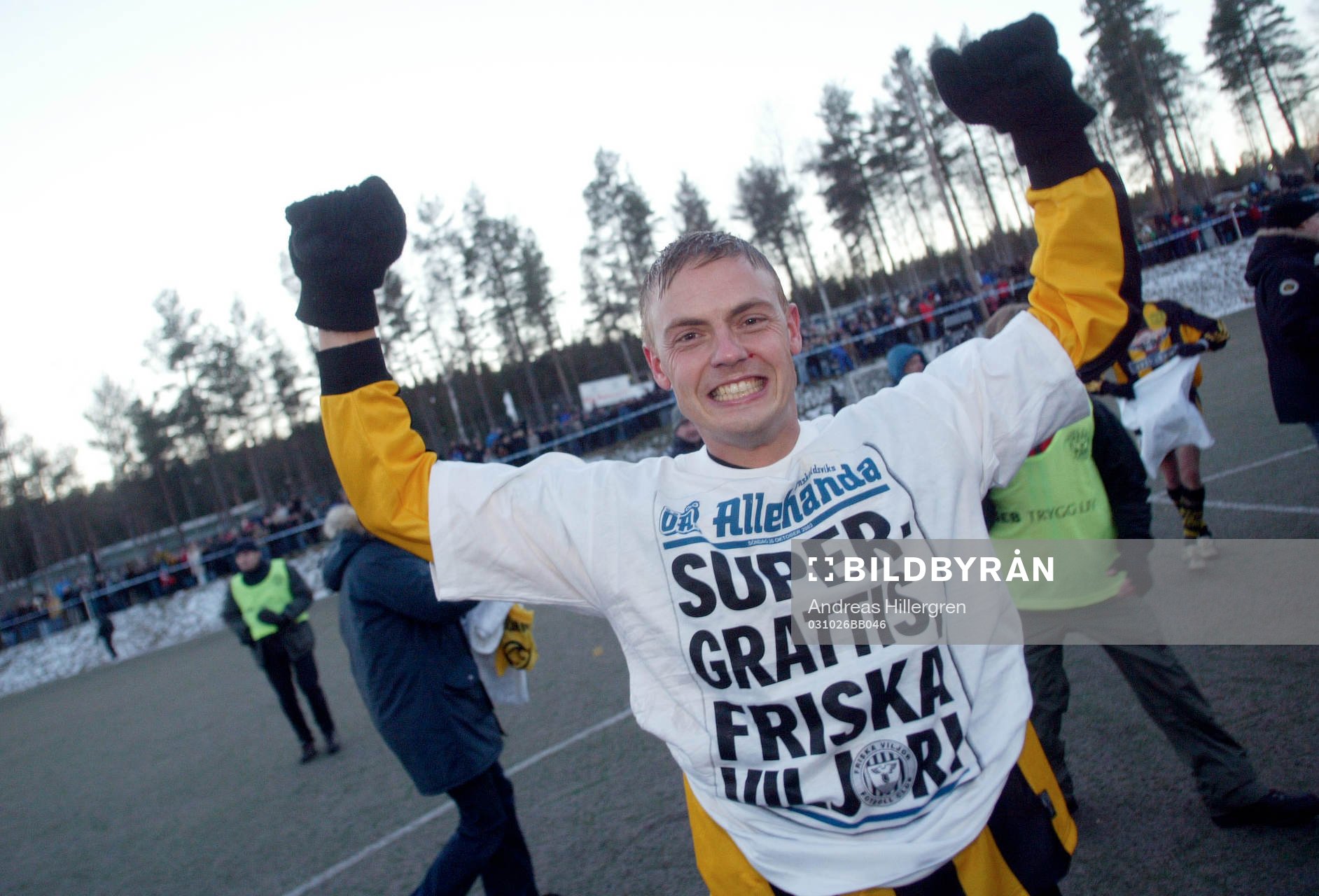  Friska Viljor klara för Superettan,  Jerry Karlström, jubel.