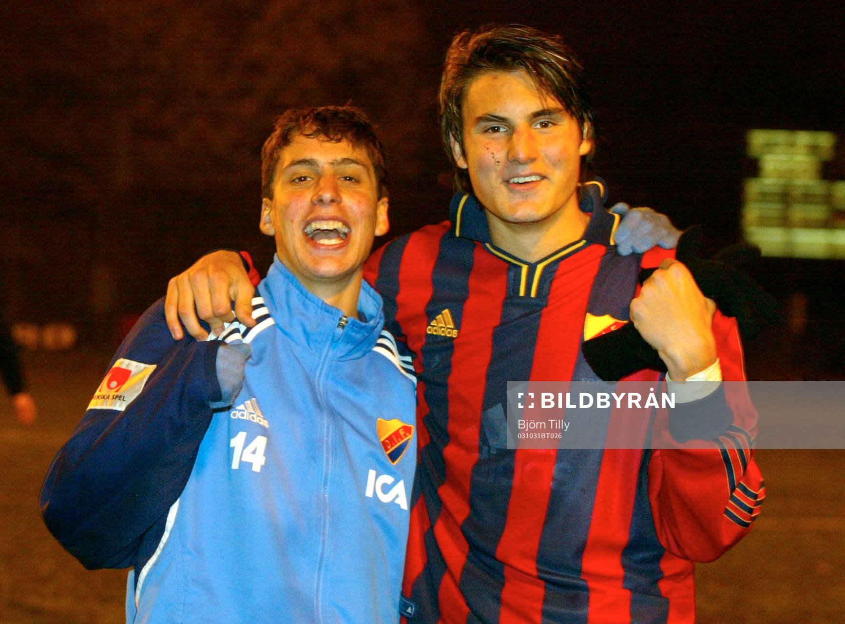 Djurgårdens målskyttar Panos Dimitriadis och Andreas
