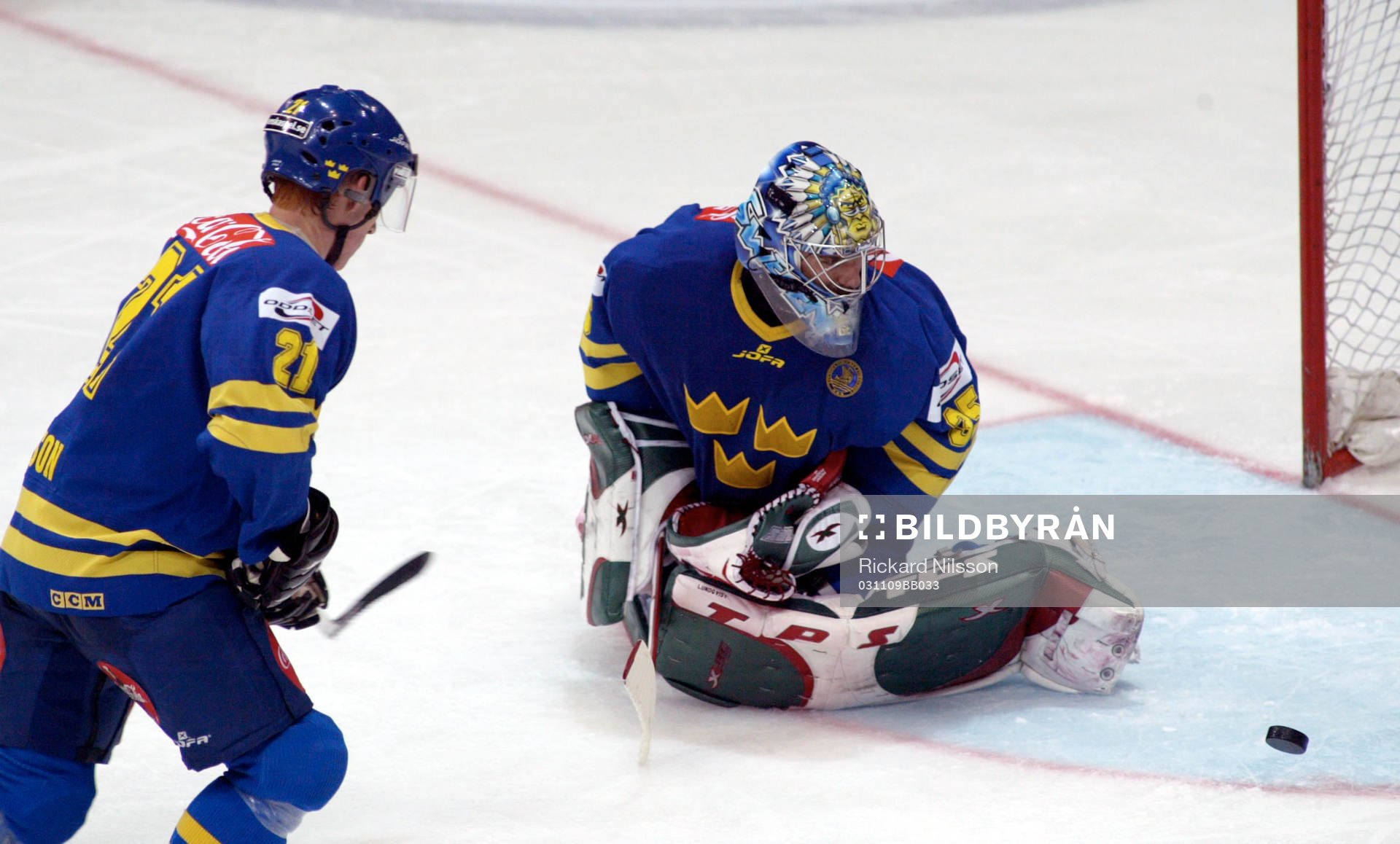 Både Jörgen Jönsson och Henrik Lundqvist, målvakt,