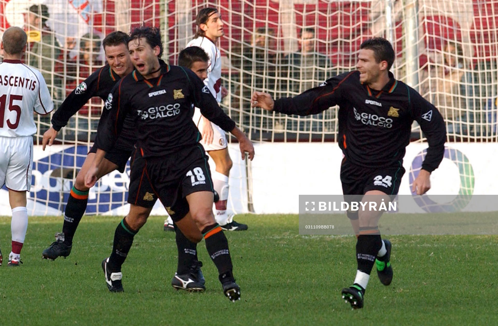Venezia - Torino:  Mål av Guidoni, Venezia, jublar, jubel