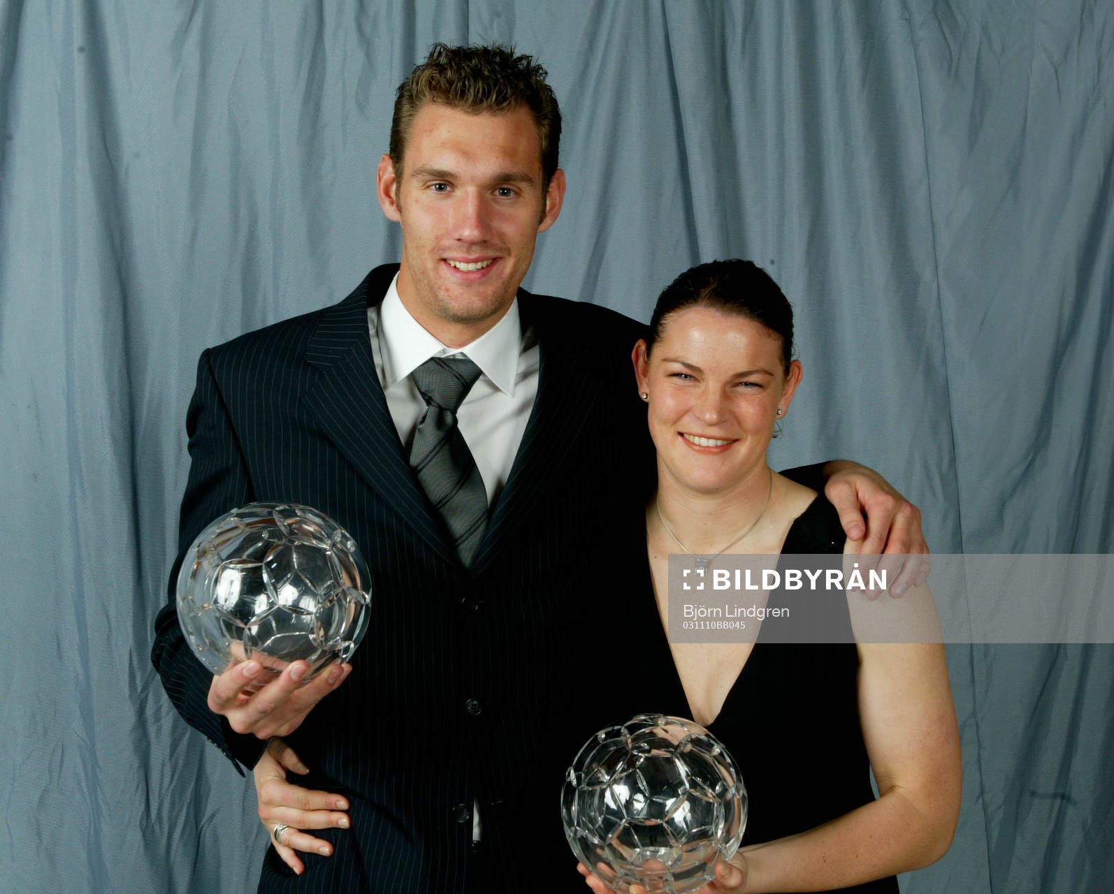 Årets målvakt Andreas Isaksson och Caroline Jönsson