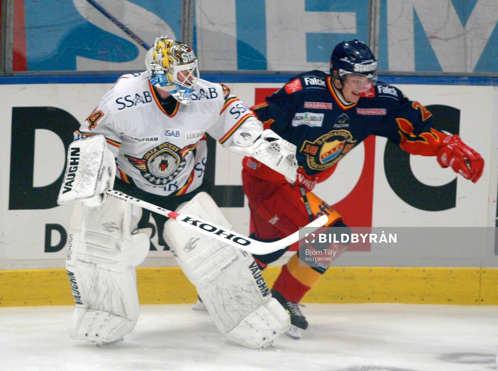 Daniel Henriksson, målvakt, Luleå och Christian Eklund,