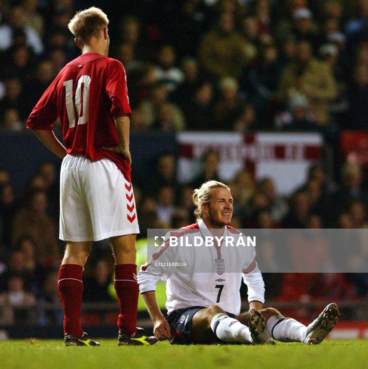 Danmark besegrade England, David Beckham, England