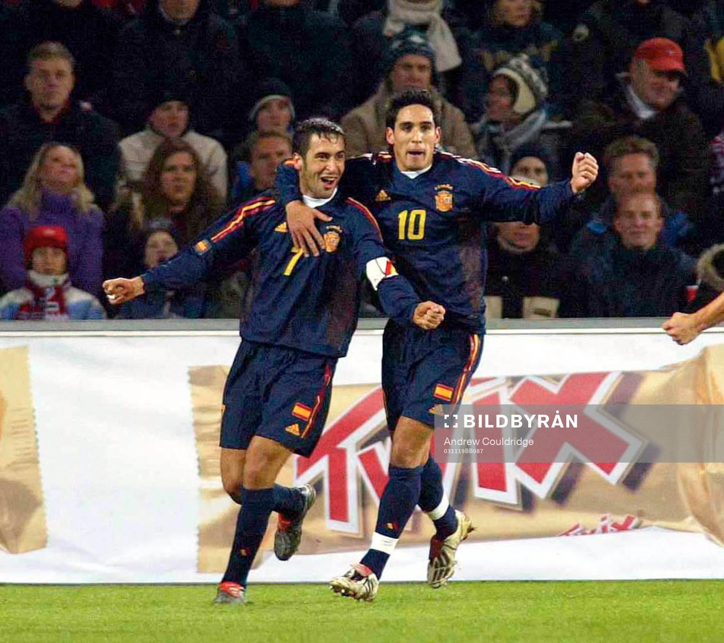 Raul, Spanien, jubel med Rodriguez Vicente
