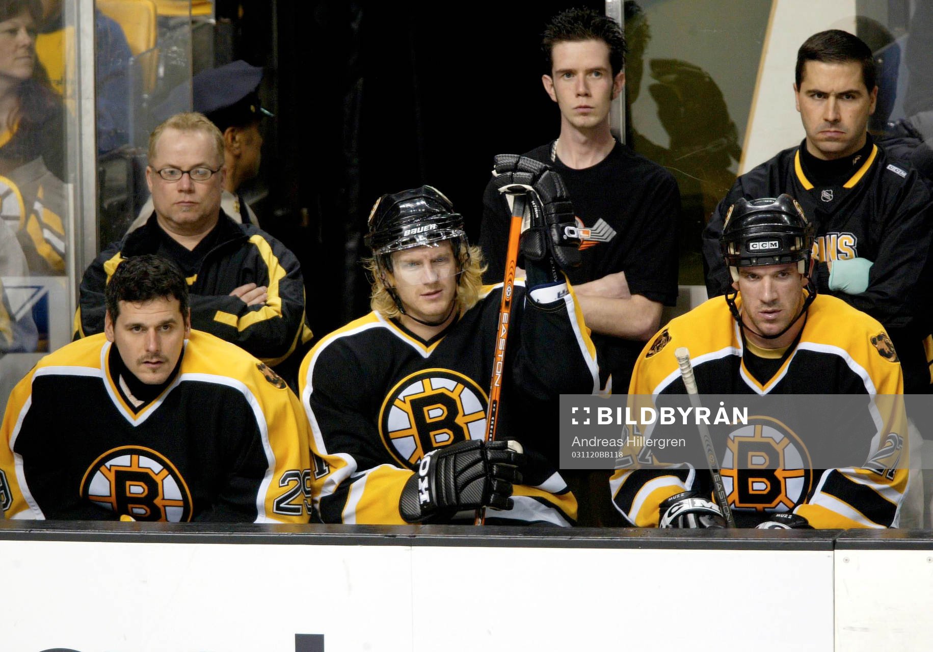Felix Potvin, P-J Axelsson och Glen Murray,  Boston
