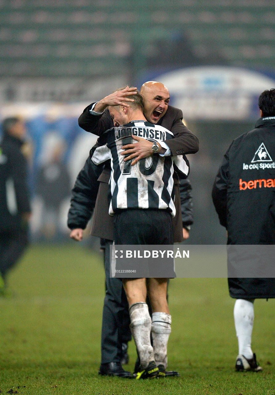  Spalletti och Jörgensen, Udinese, jubel.