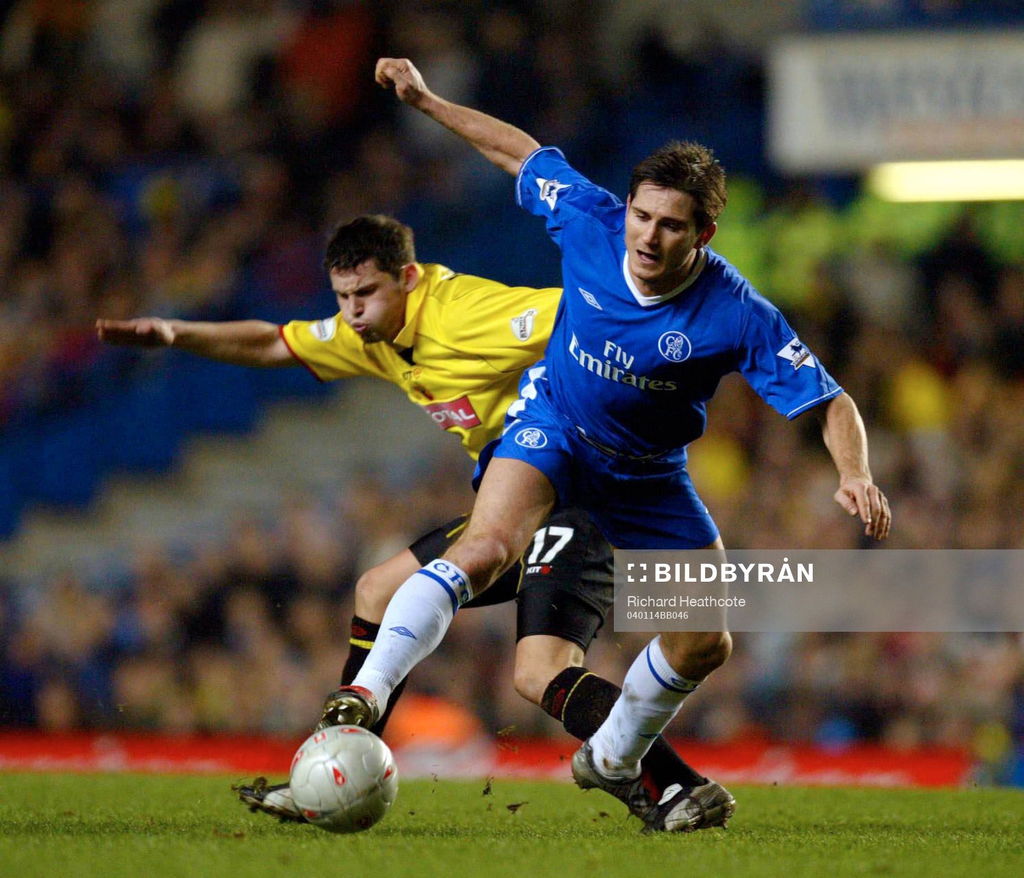 Jamie Hand, Watford tacklar Frank Lampard, Chelsea