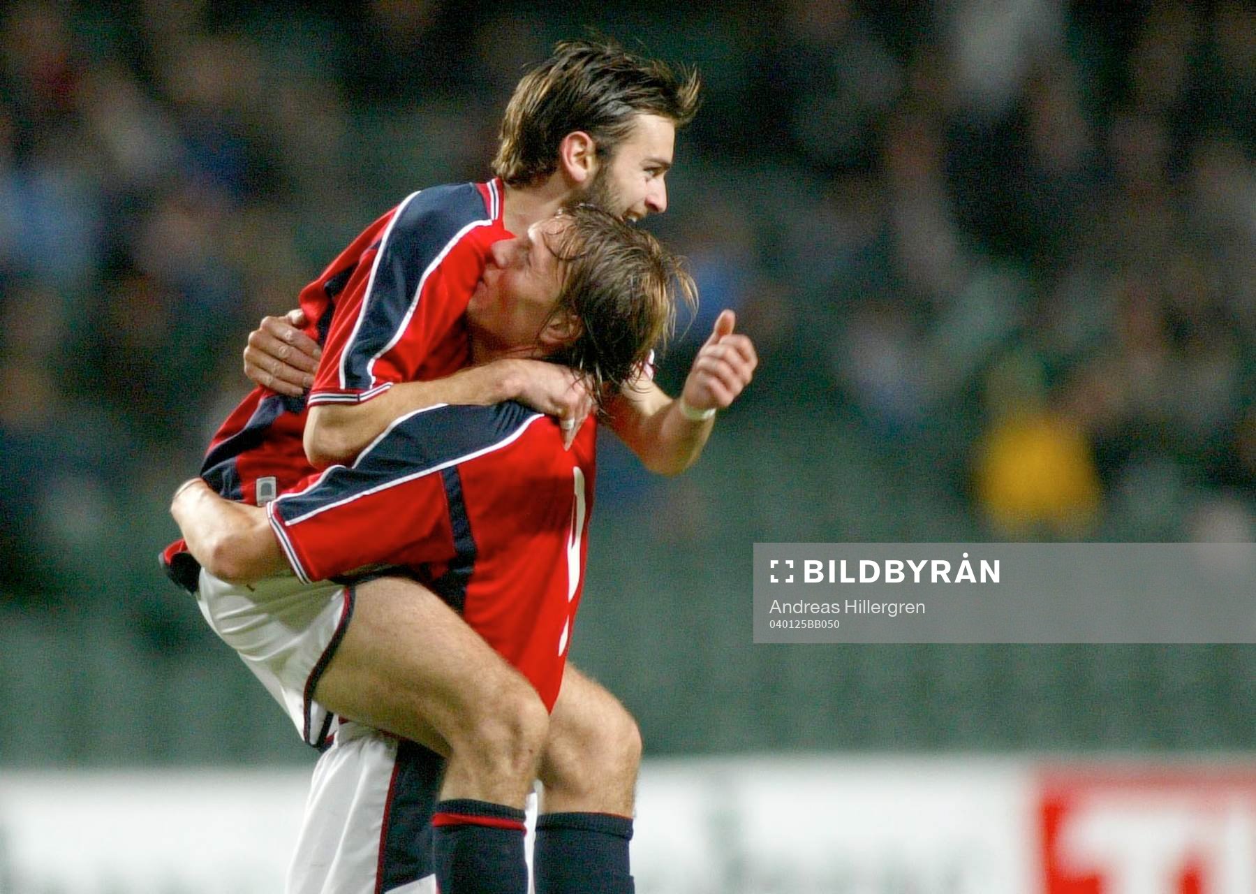Jan Derek Sörensen och Frode Johnsen, Norge jubel