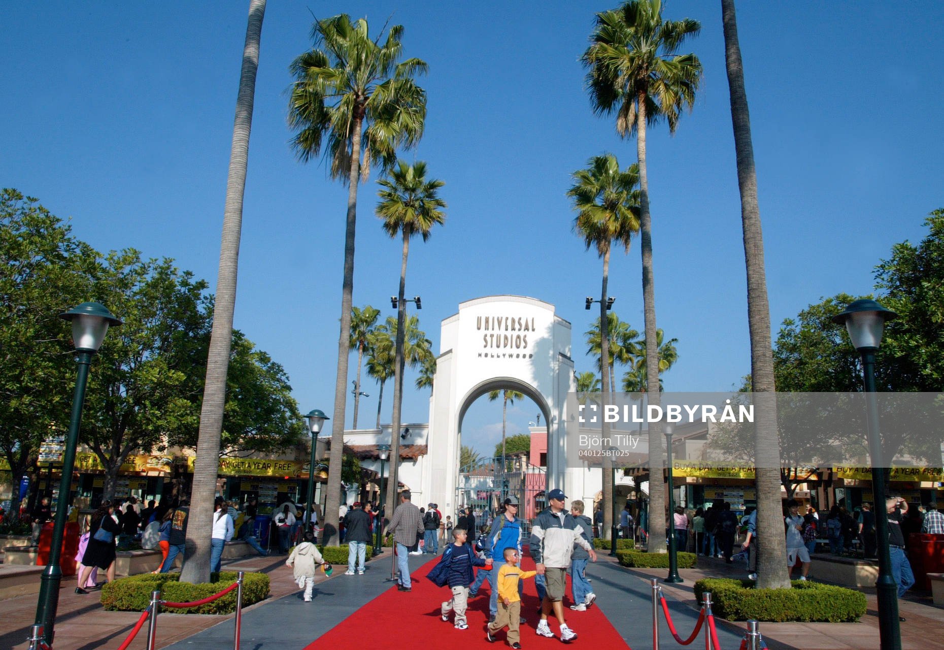 Universal Studios i Hollywood. Filmstad, turist, röd matta