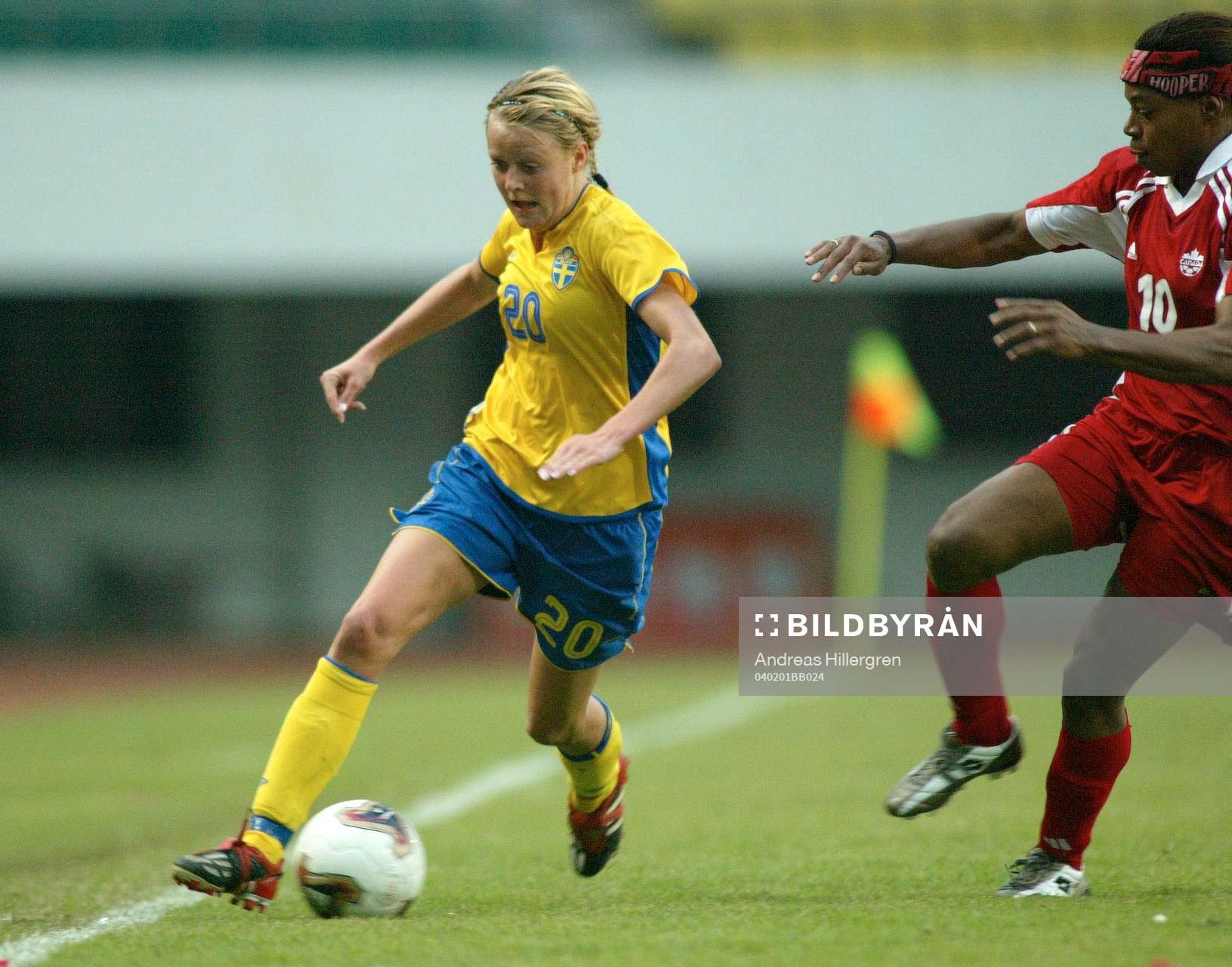 Fotboll, Sverige, dam, landslag, fyrnations , Kanada -