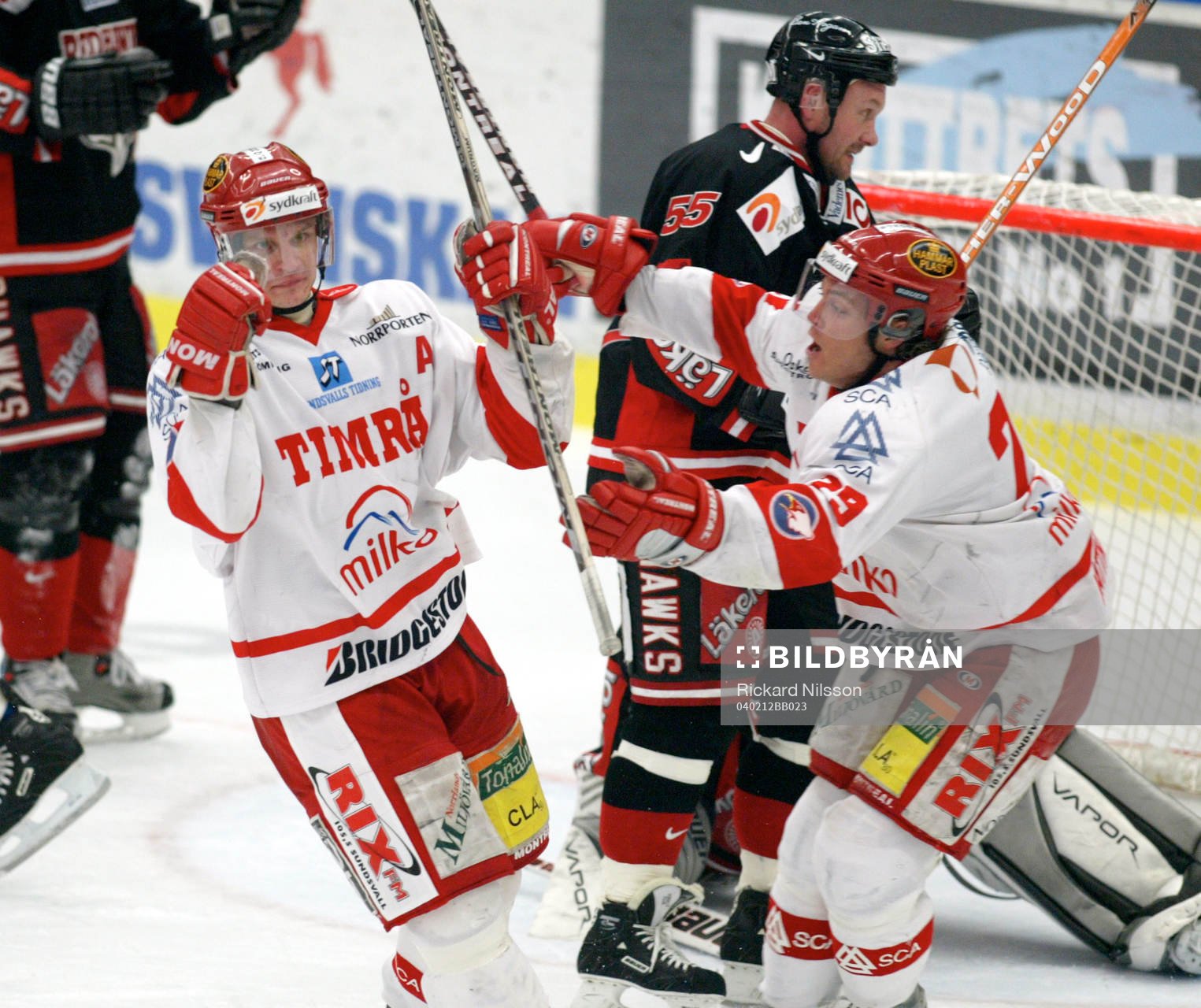 Kalle Koskinen och Markus Matthiasson, Timrå. Jubel
