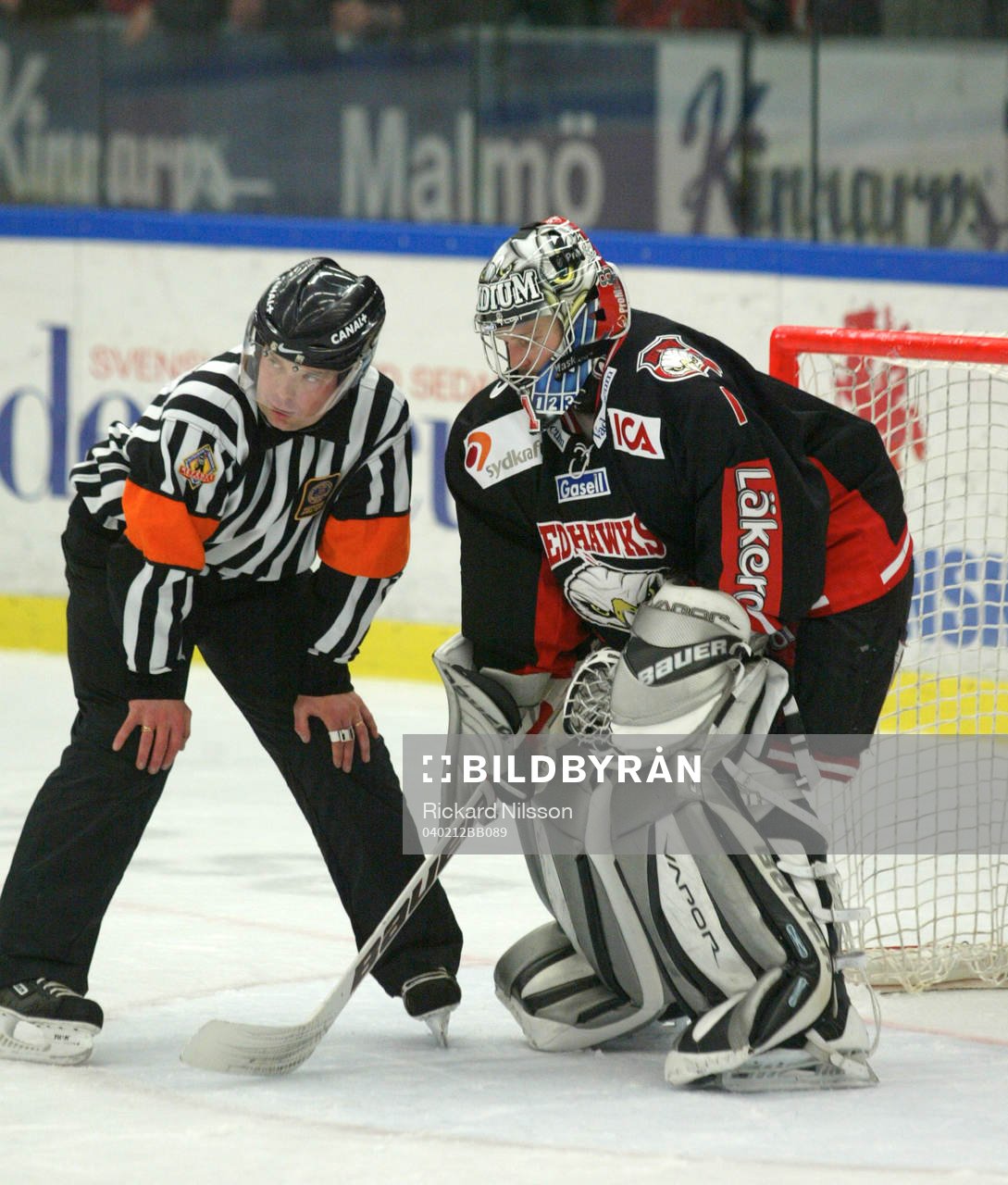 Patrik Sjöberg, domare. Andreas Hadelöv, målvakt, Malmö