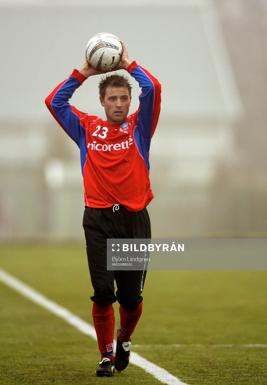 Fotboll, Träningsmatch, Erik Wahlstedt, Helsingborg, inkast