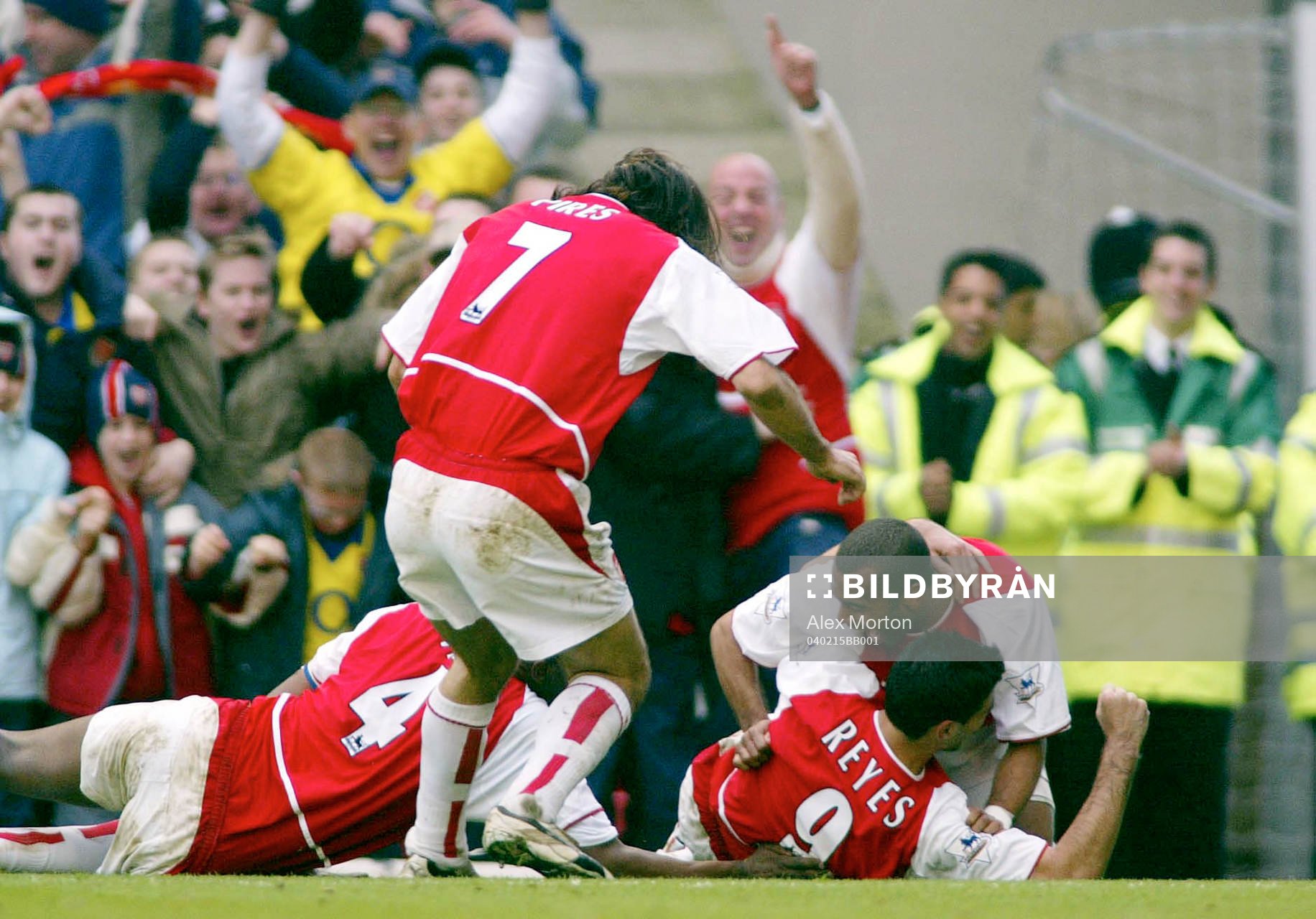 Jose Antonio Reyes, Arsenal har avgjort matchen. Jubel,